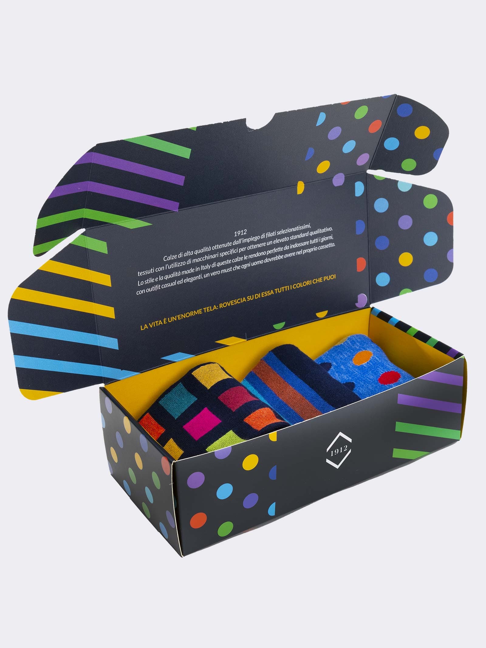 Geschenkpackung 3 Paar Herren Socken aus warmer Baumwolle - Geschenkidee Made in Italy - Image 3