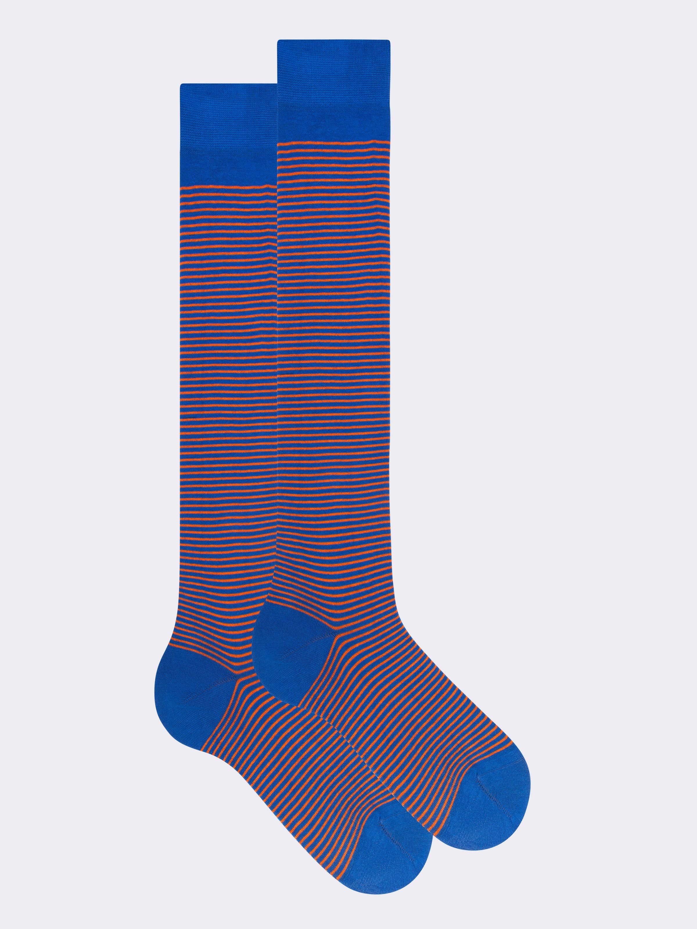 Gift box of 5 Pairs of Men's Long Socks with Mixed Patterns in Cool Cotton - Image 6