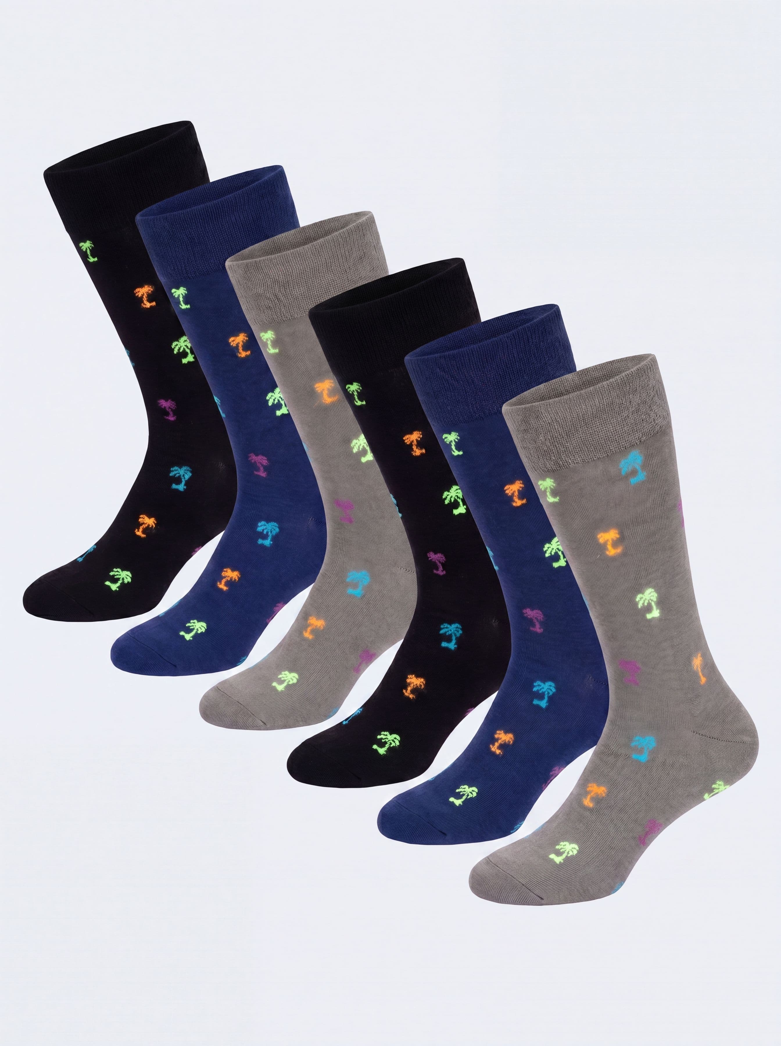 Calcetines Cortos de Algodón con Estampado de Palmeras - Image 1