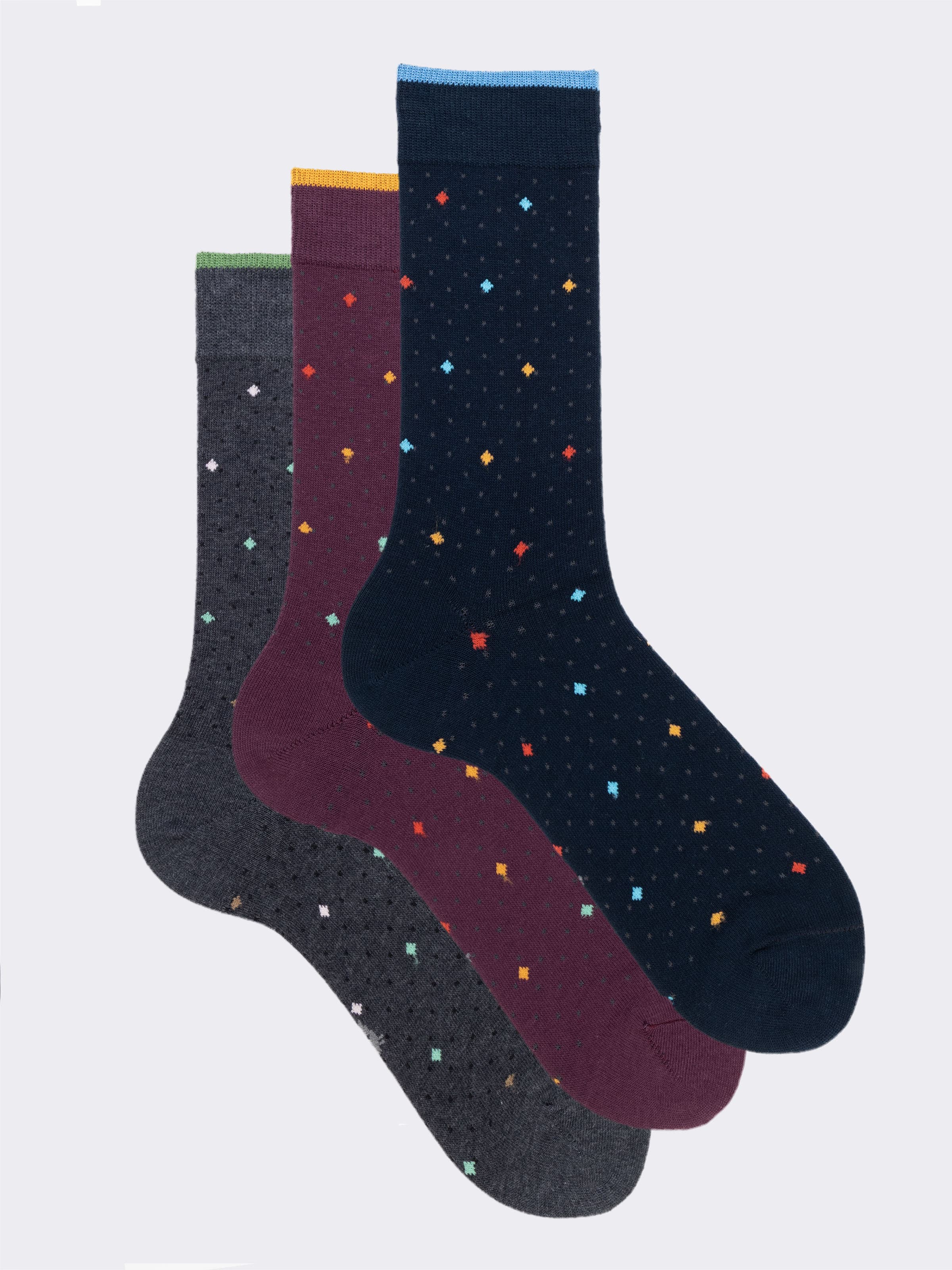 3er-Set Herren Kurzsocken mit Karomuster aus warmer Baumwolle - Image 1