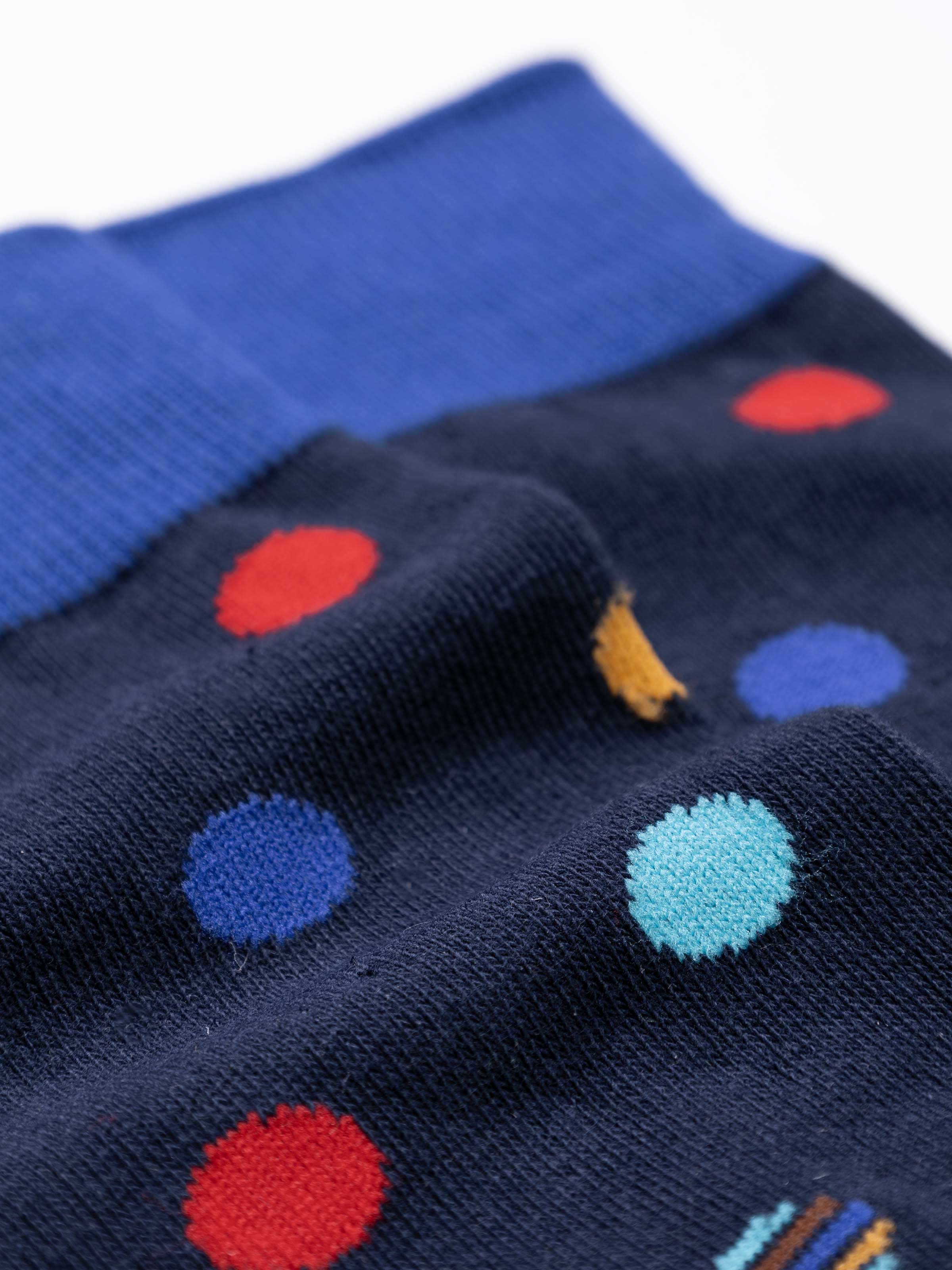 set 3 Pairs Men's Long Socks Polka dot Pattern in Warm Cotton - Image 4