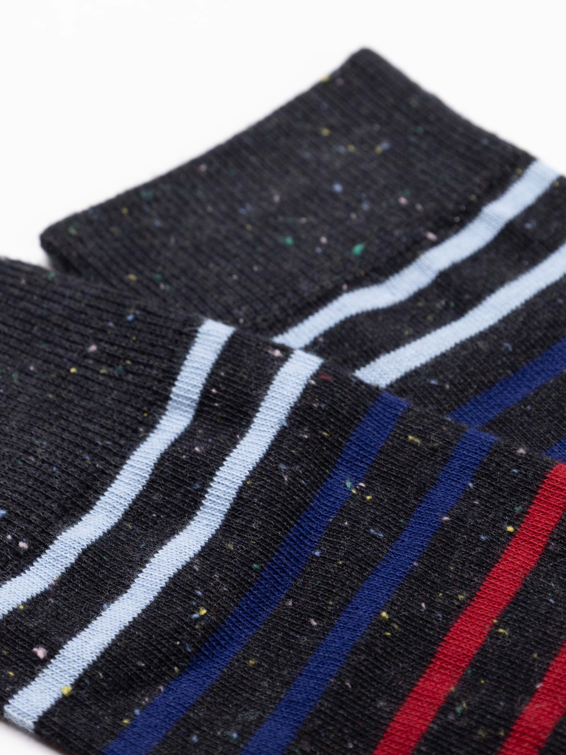 3-Pack Men's Crew Socks Neps Striped Pattern in Warm Cotton - Image 2