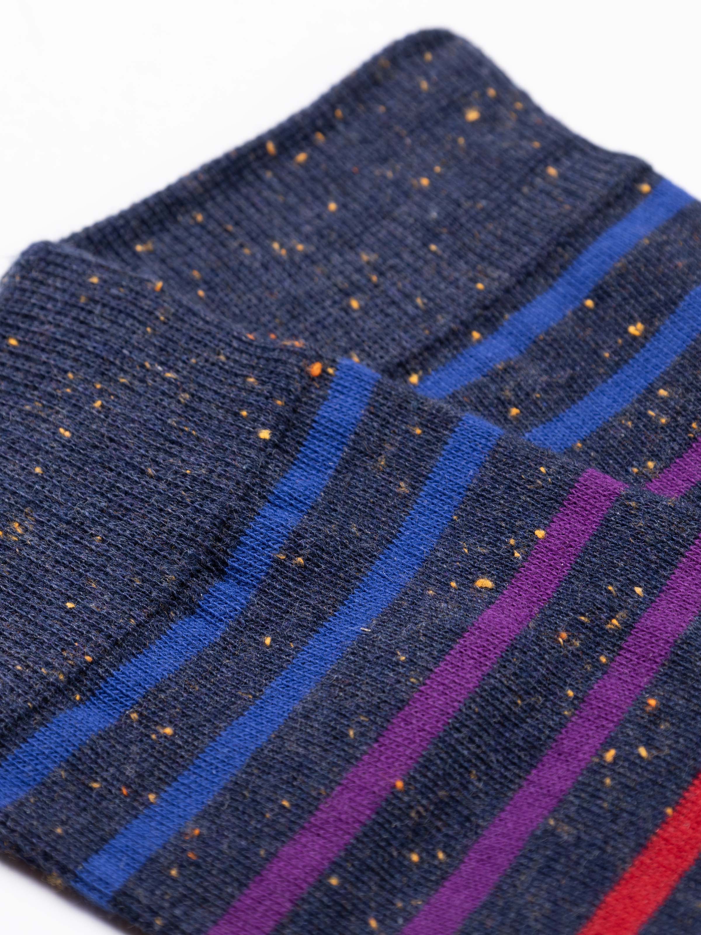 3-Pack Men's Crew Socks Neps Striped Pattern in Warm Cotton - Image 3