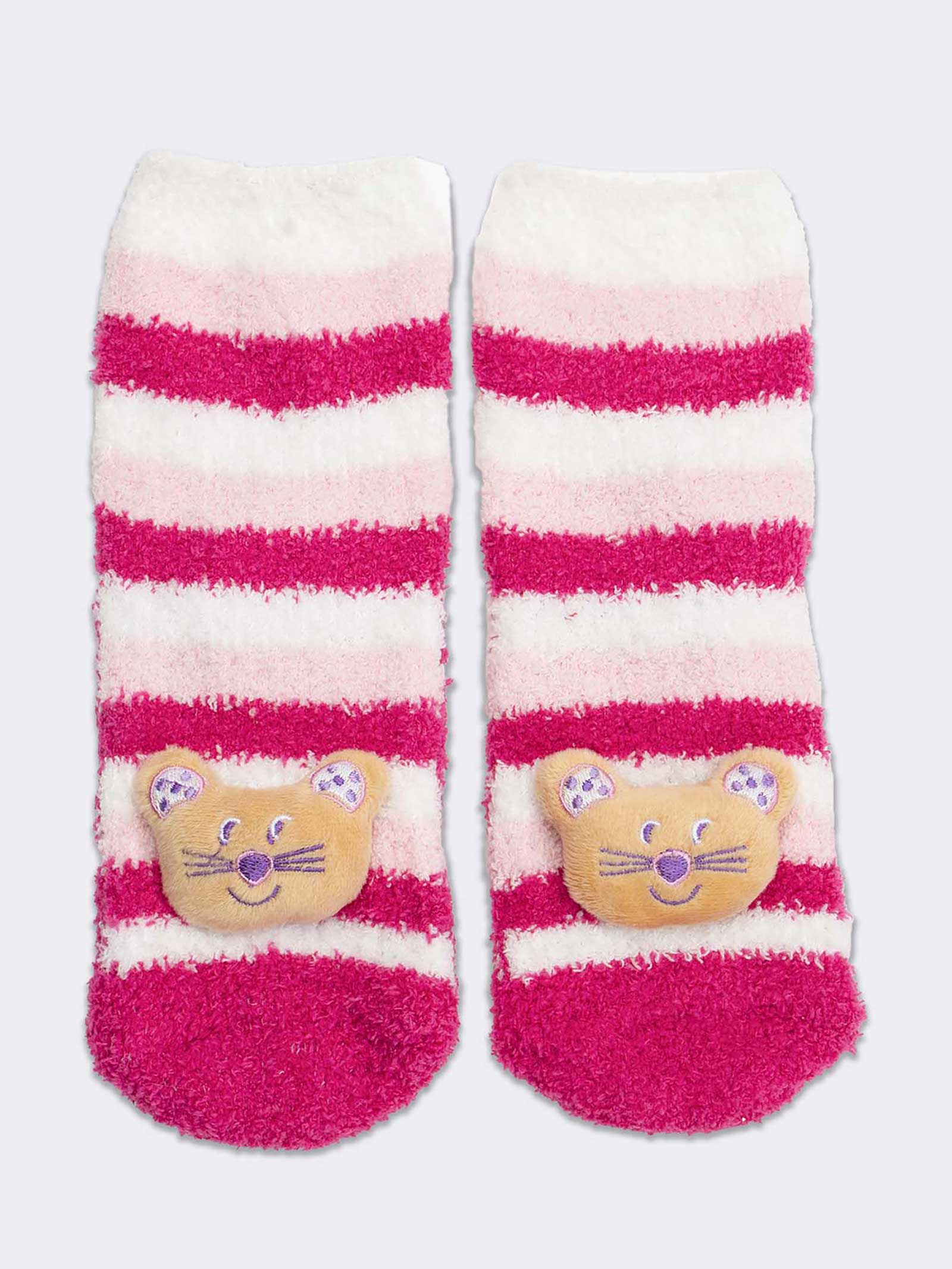 Baby Christmas Socks with Decorative Patterns - Short Striped Socks - Image 1