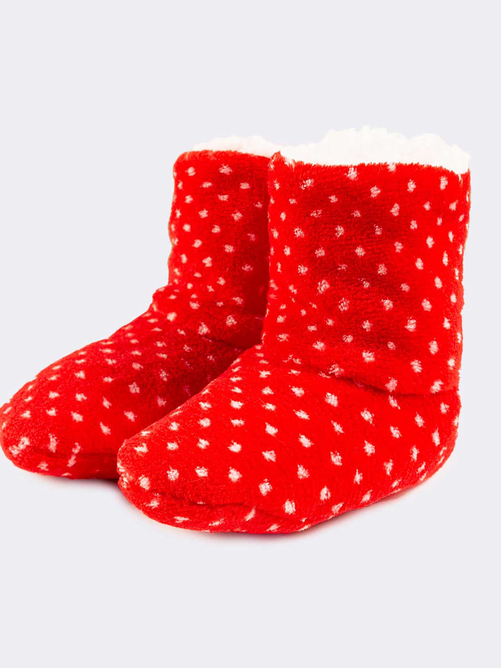 Baby Weihnachts-Stiefel-Hausschuhe mit Punktemuster - Image 1