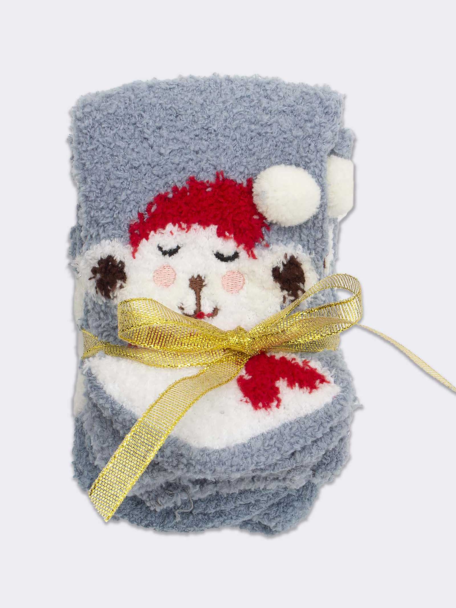 Chaussettes de Noël pour Femme - Motif Festif avec Nœud Décoratif - Image 1