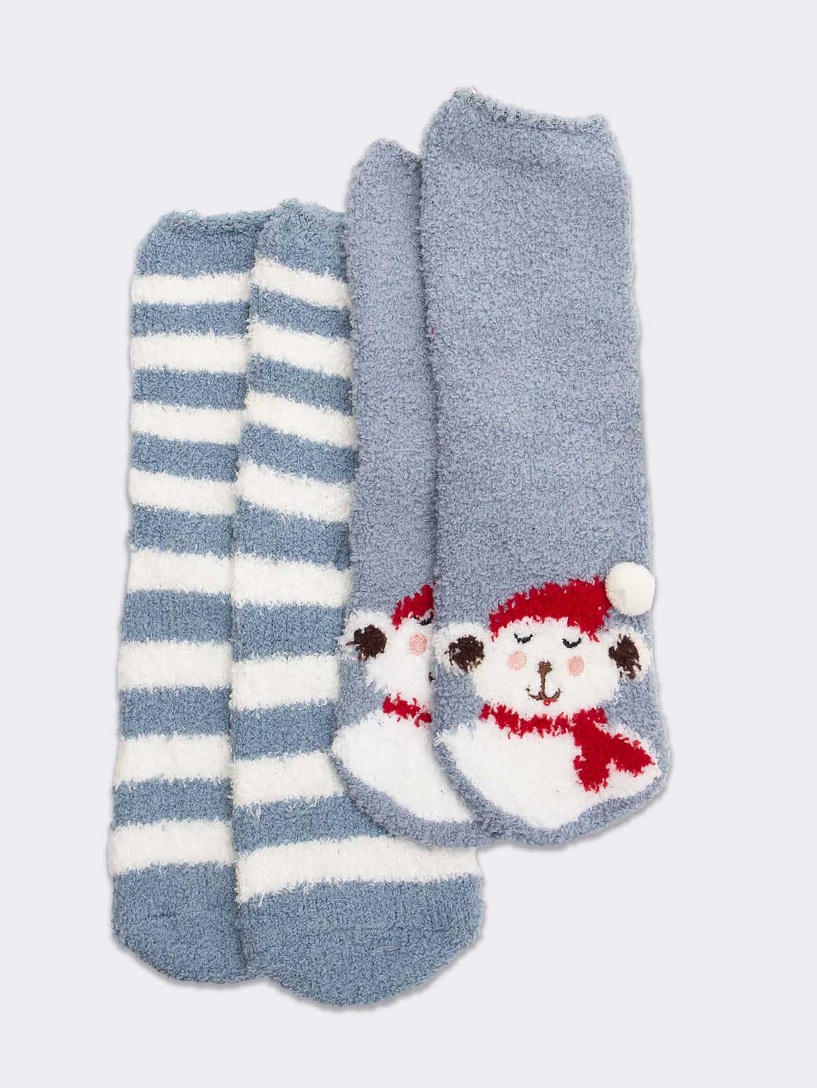 Chaussettes de Noël pour Femme - Motif Festif avec Nœud Décoratif - Image 2