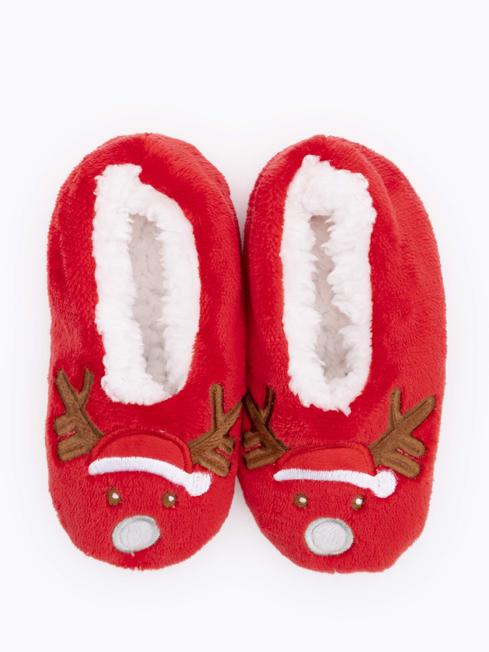 Kids Christmas Reindeer Slippers - Soft Winter House Shoes with Plush Lining - Image 2