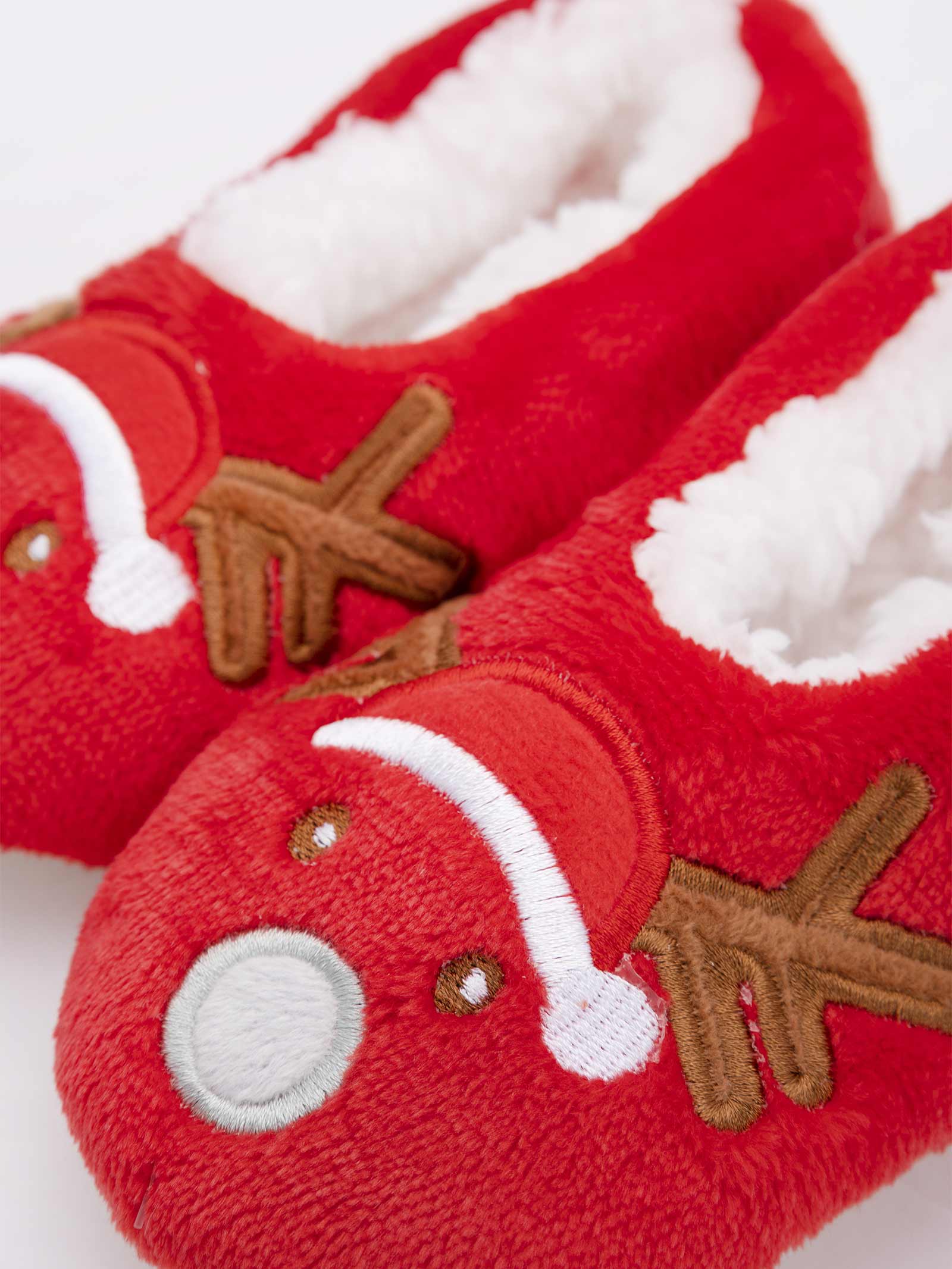 Kids Christmas Reindeer Slippers - Soft Winter House Shoes with Plush Lining - Image 3