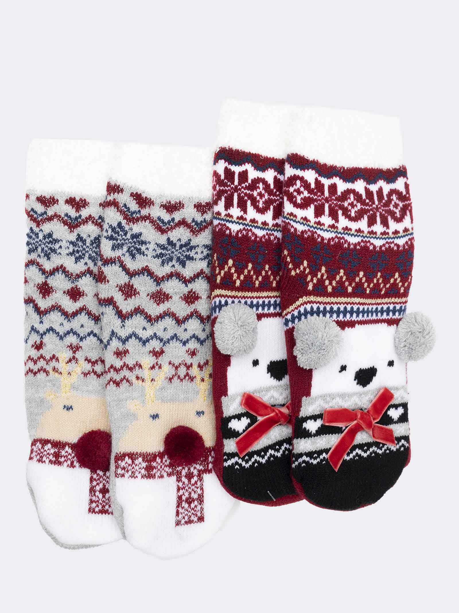 Kids' Christmas Short Socks - Festive Design - Image 1