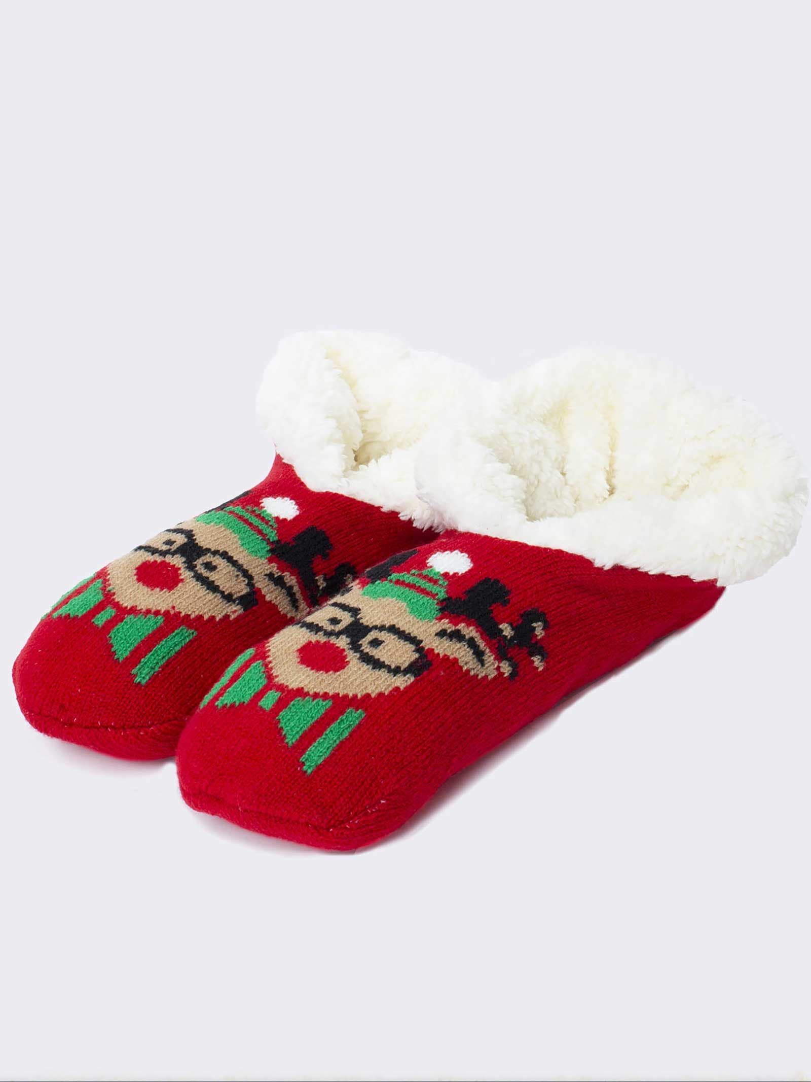 Herren Weihnachts-Hausschuhe mit Fleece-Futter - Festliches Design - Image 1