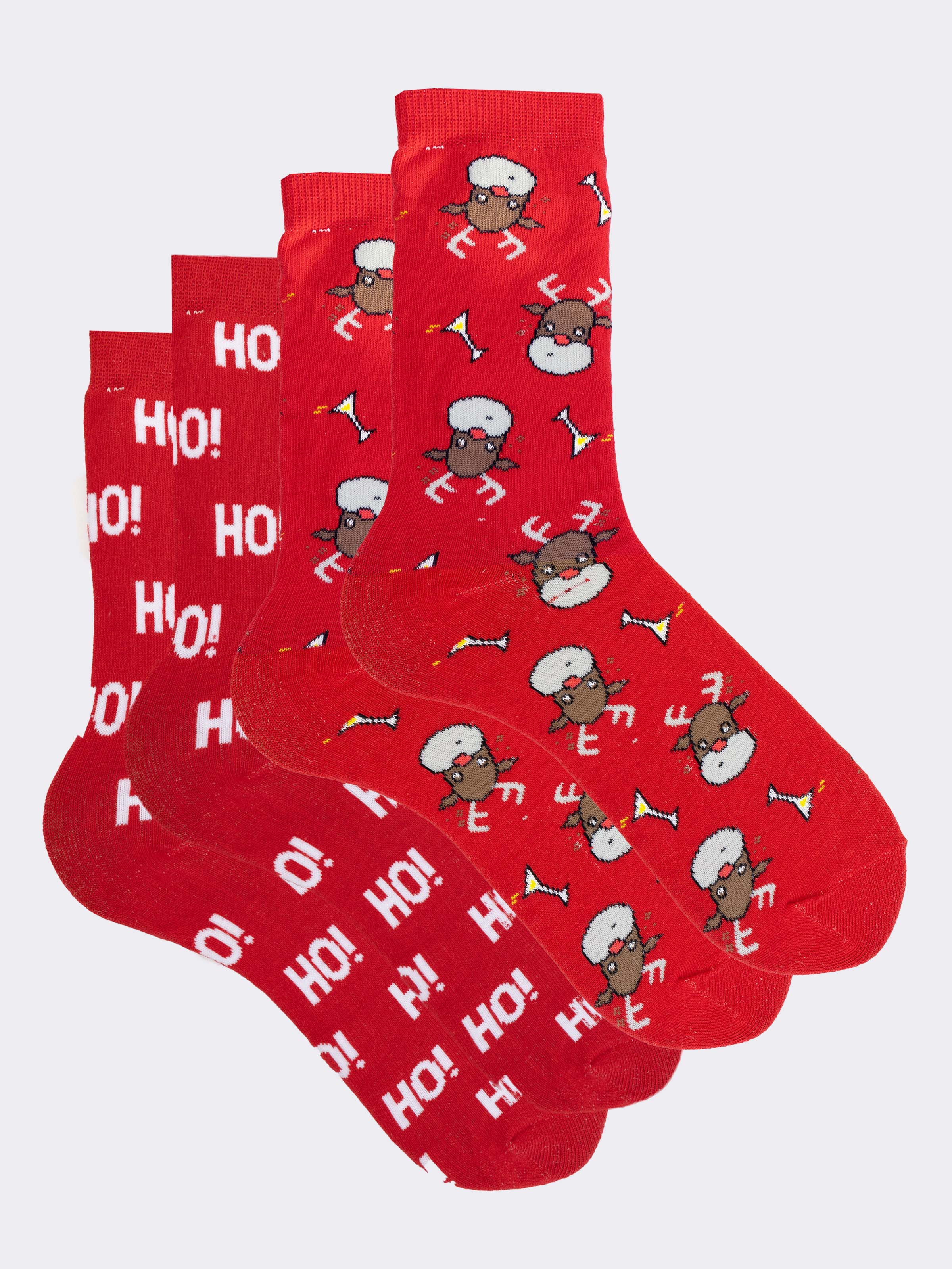 Men's 2-Pack Christmas Pattern Warm Cotton Ankle Socks - Image 1