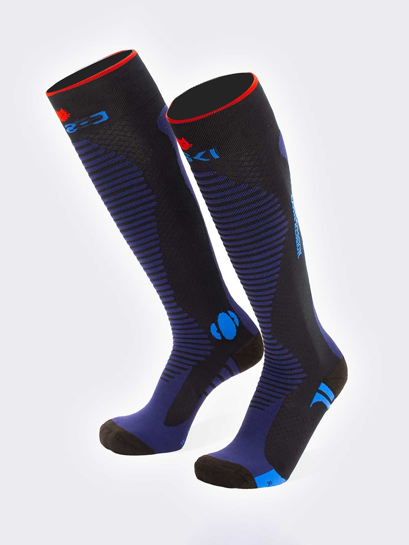 Calcetines Largos de Esquí 3d Compression en Dryarn - Azul