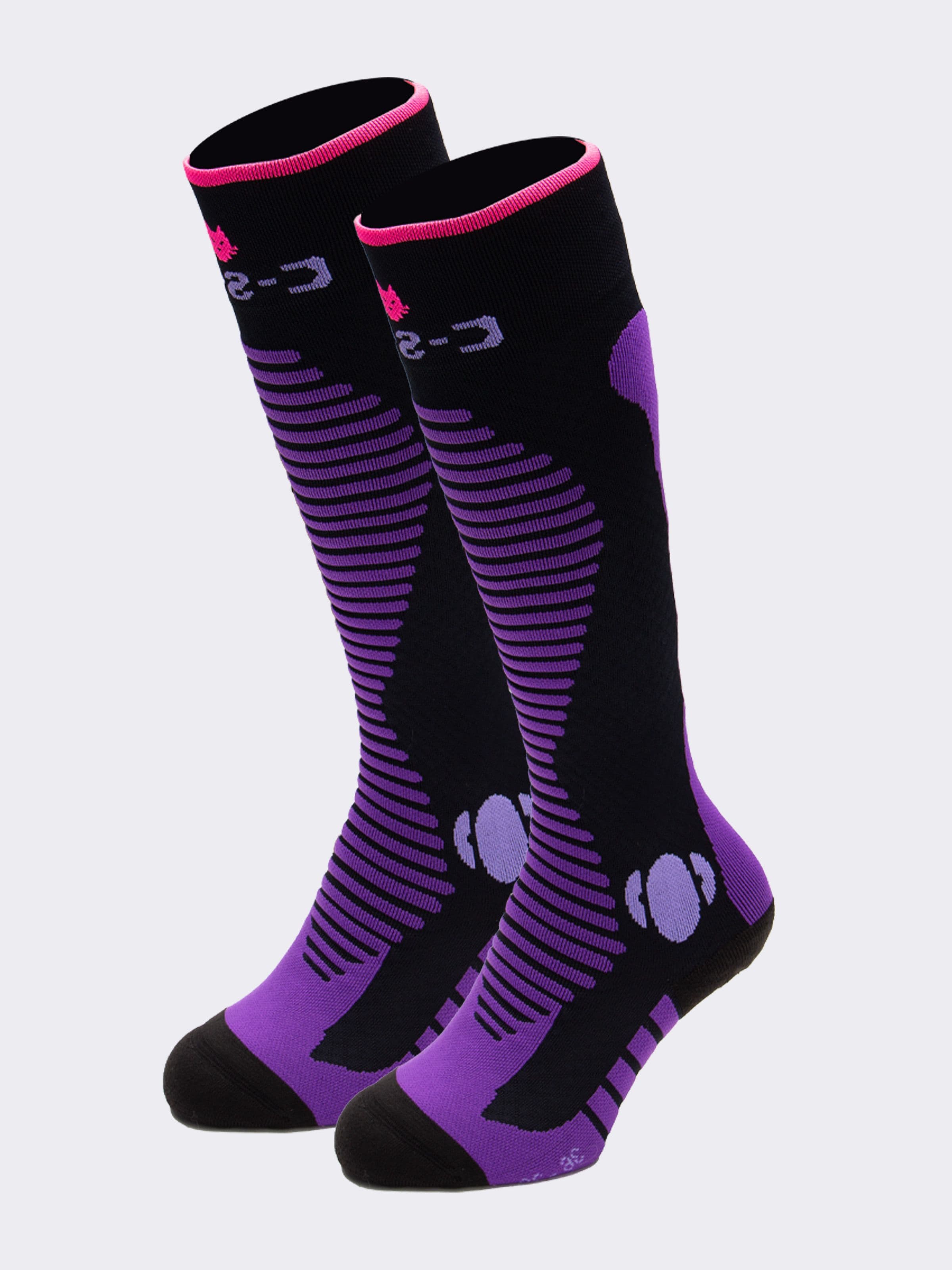 Calcetines Largos de Esquí 3d Compression en Dryarn - Morado