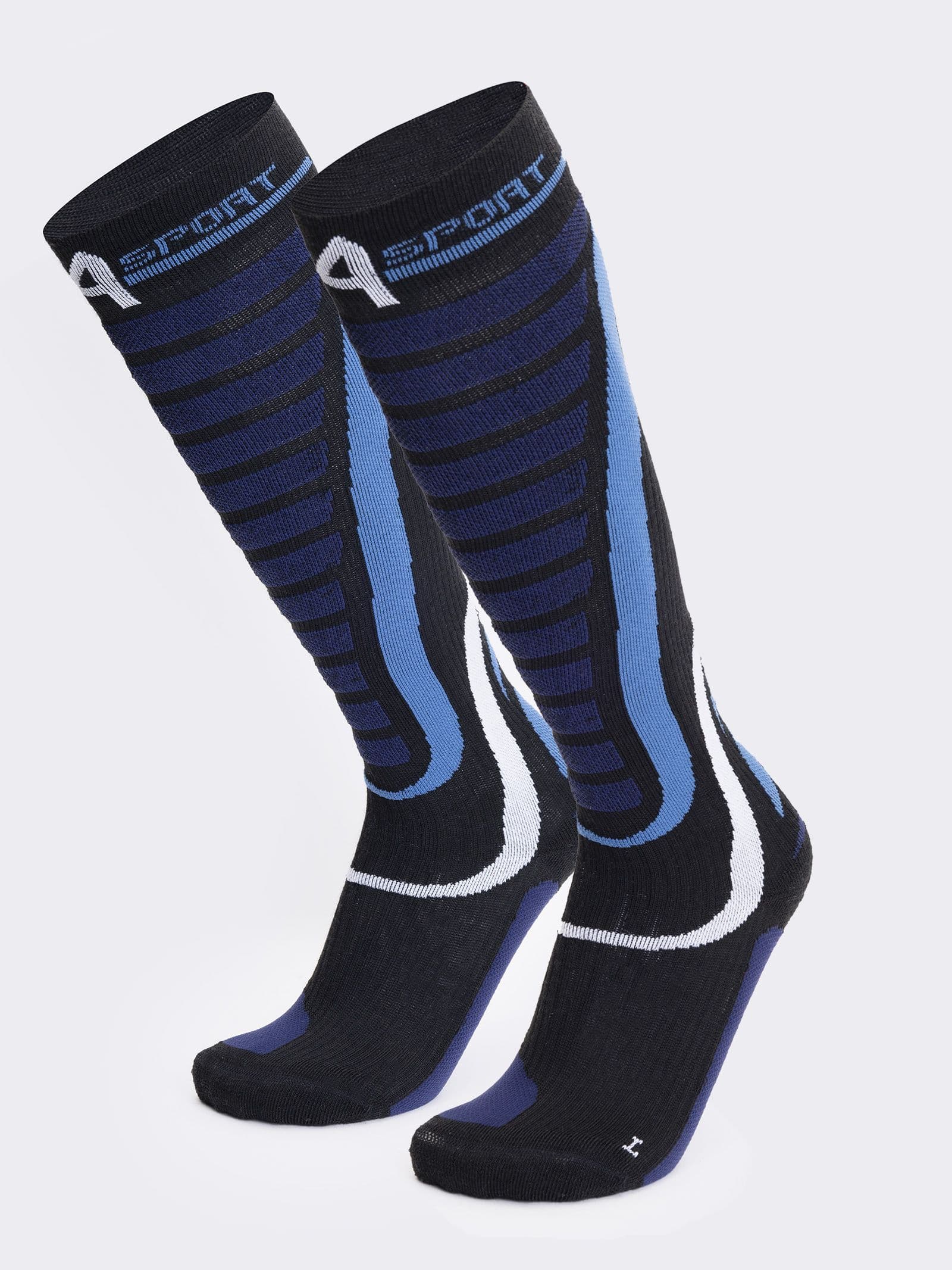 Calcetines Técnicos de Esquí Premium - Calcetines Deportivos Térmicos con Protección 3d - Azul