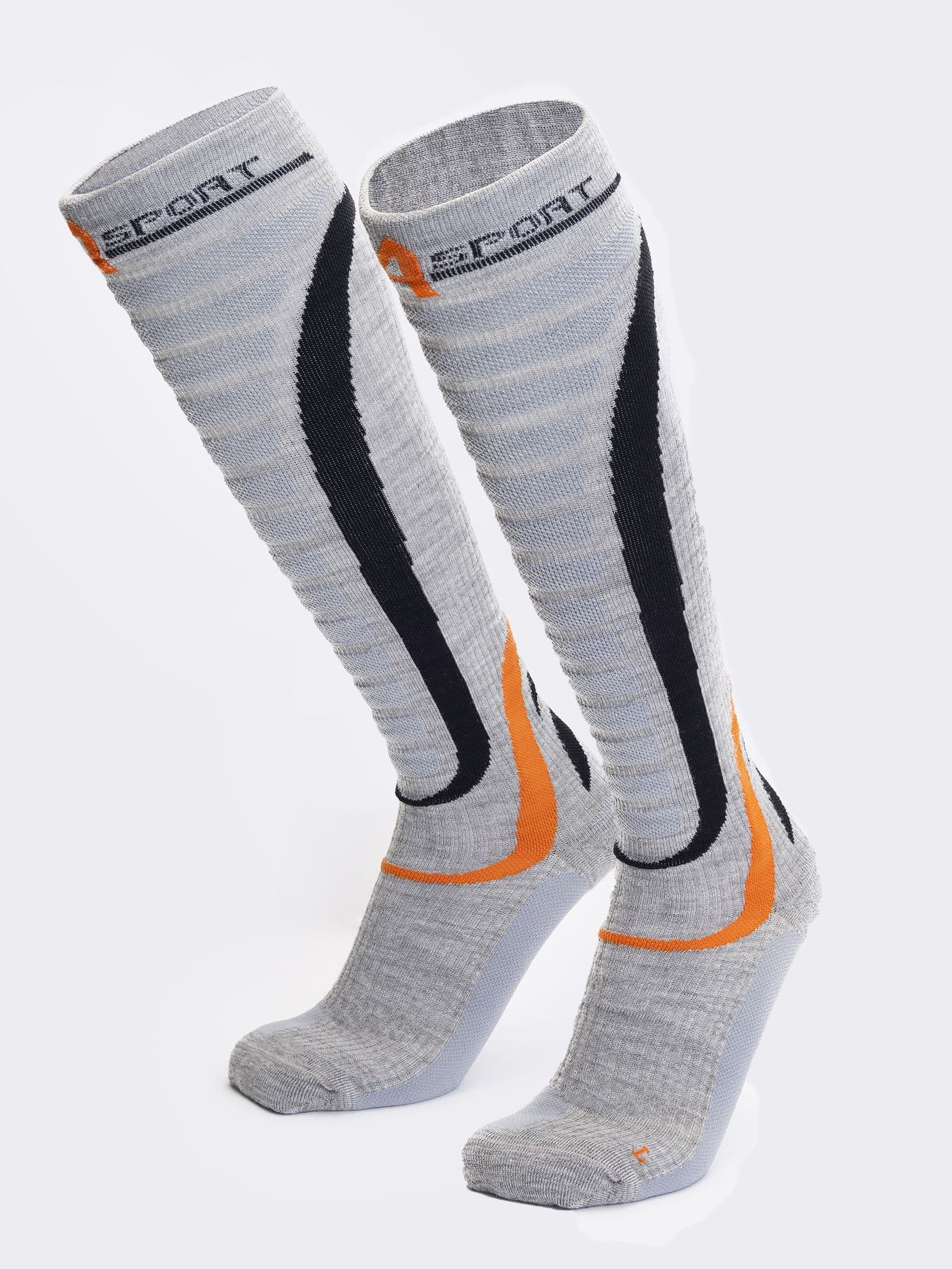 Calcetines Técnicos de Esquí Premium - Calcetines Deportivos Térmicos con Protección 3d - Gris