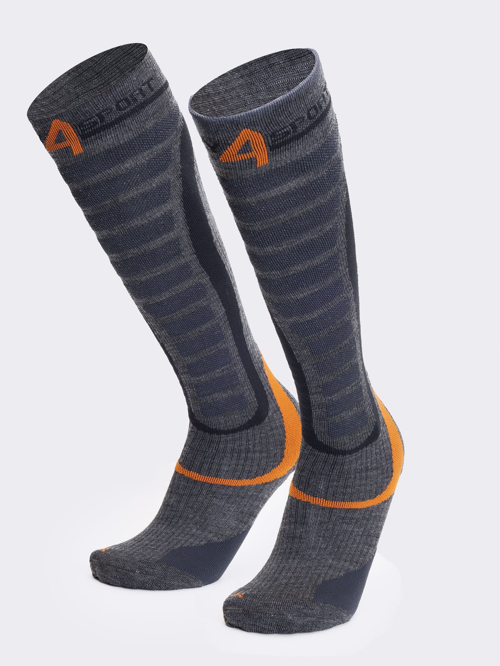 Calcetines Técnicos de Esquí Premium - Calcetines Deportivos Térmicos con Protección 3d - Gris oscuro