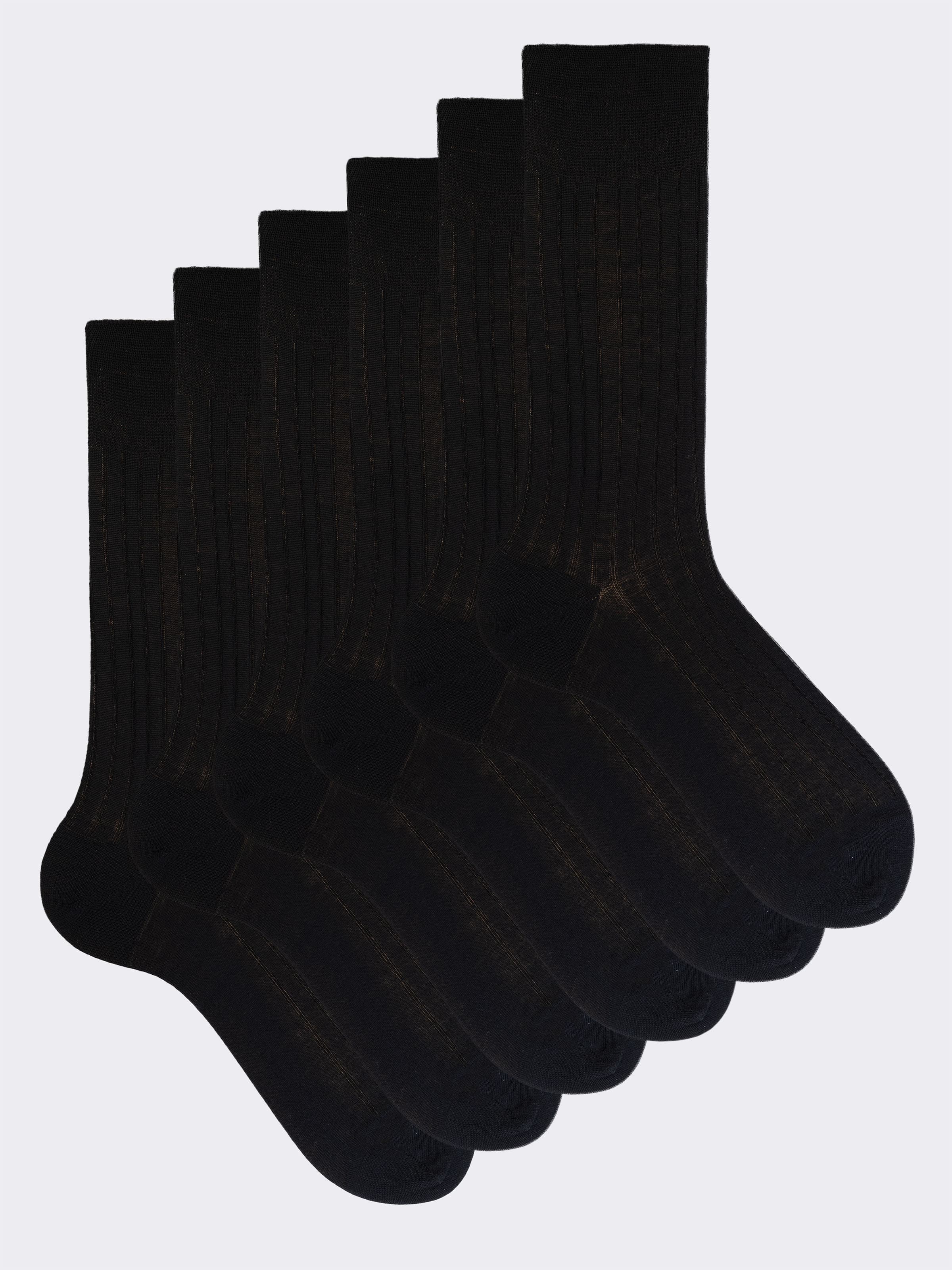 6 Pairs Men's Short Cotton Socks - Ribbed - Daily Comfort - Image 1