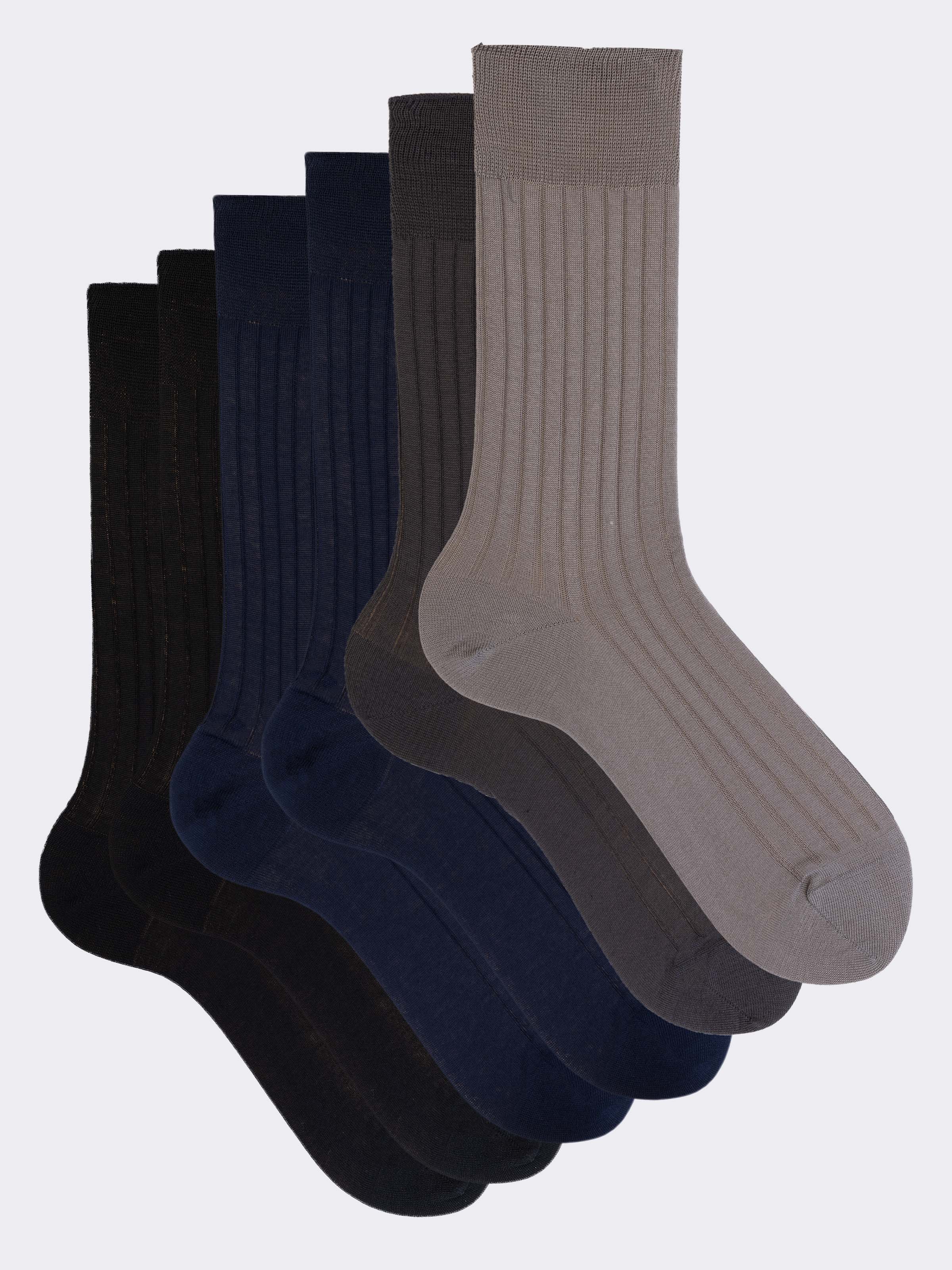 6 Paar Herren Kurze Baumwollsocken - Gerippt - Täglicher Komfort