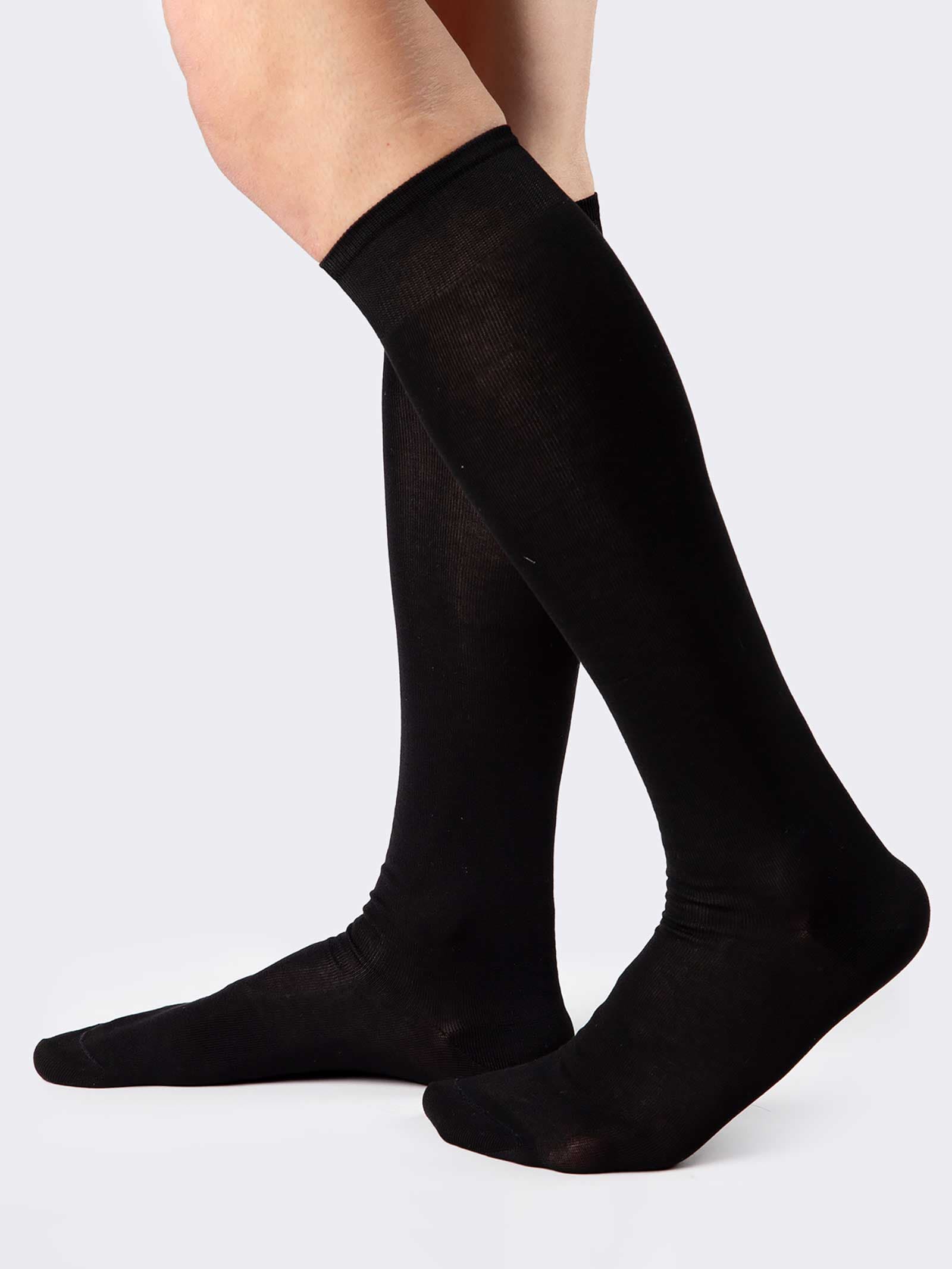 Glatte lange Herrensocken aus elastischem fil d'Ecosse - 6 Paare - Image 1