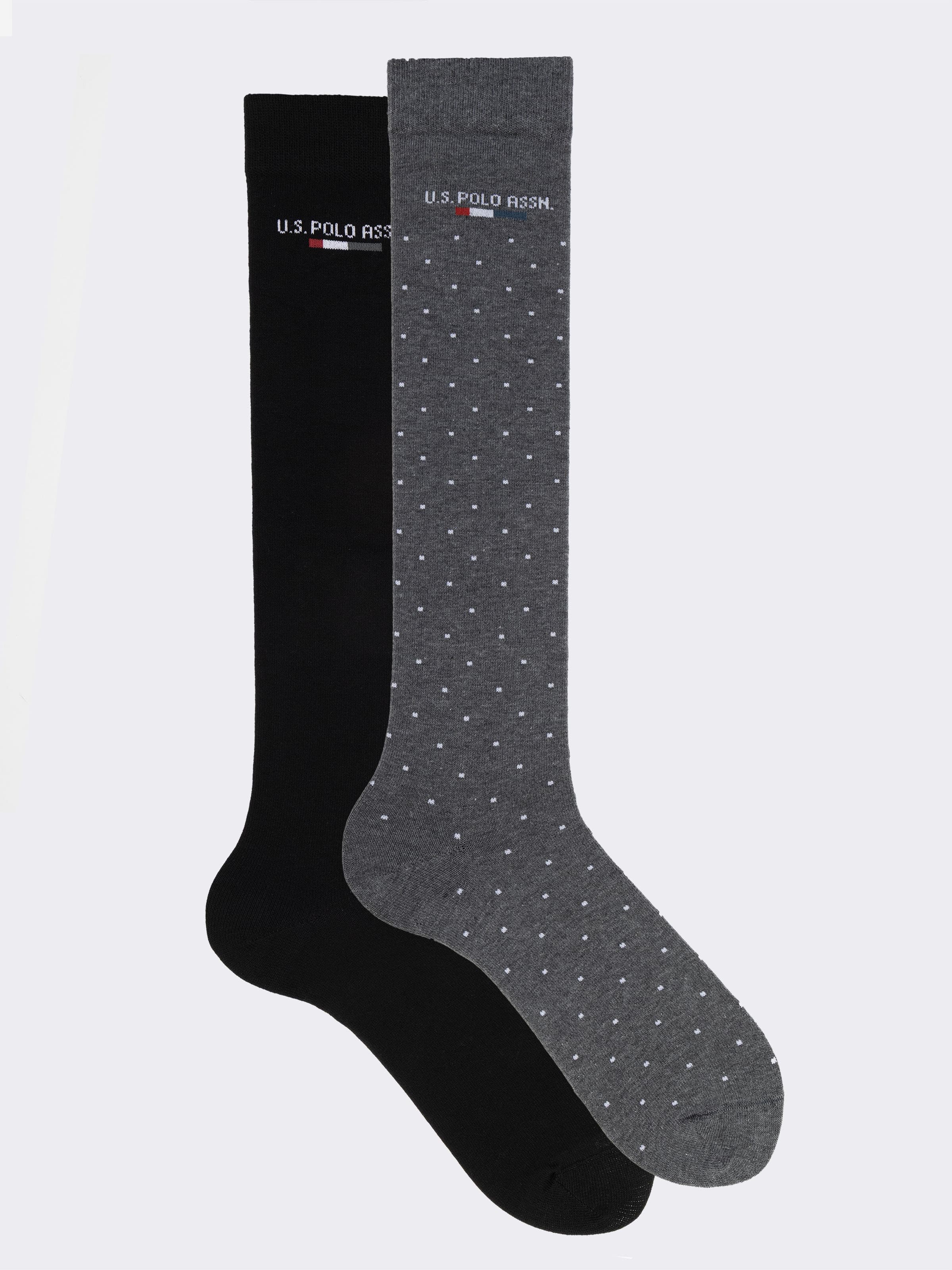 two Pairs Long U.S. POLO ASSN. Men's Socks - Patterned Warm Cotton - Image 1