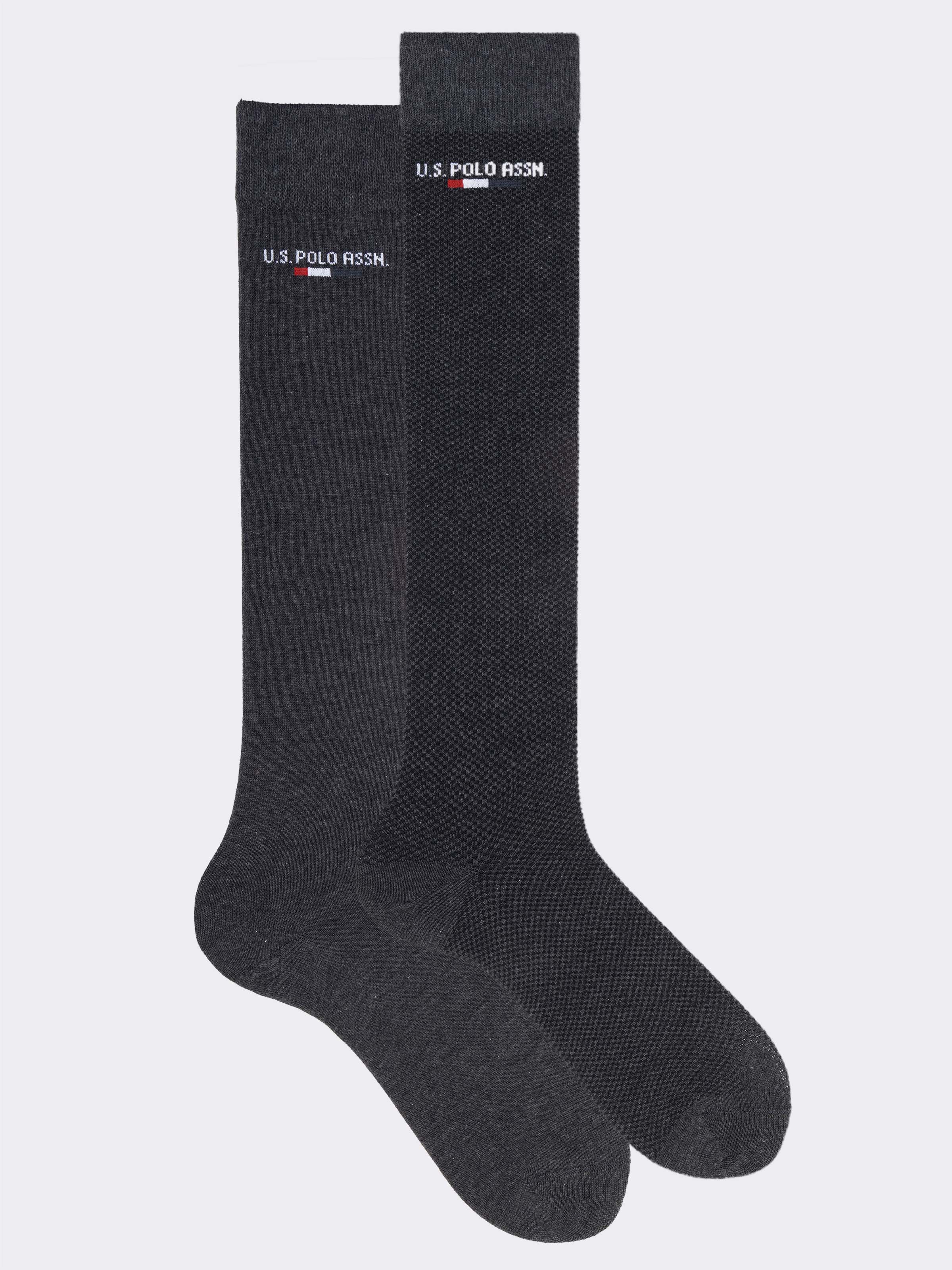 two Pairs Long U.S. POLO ASSN. Men's Socks - Patterned Warm Cotton - Image 1