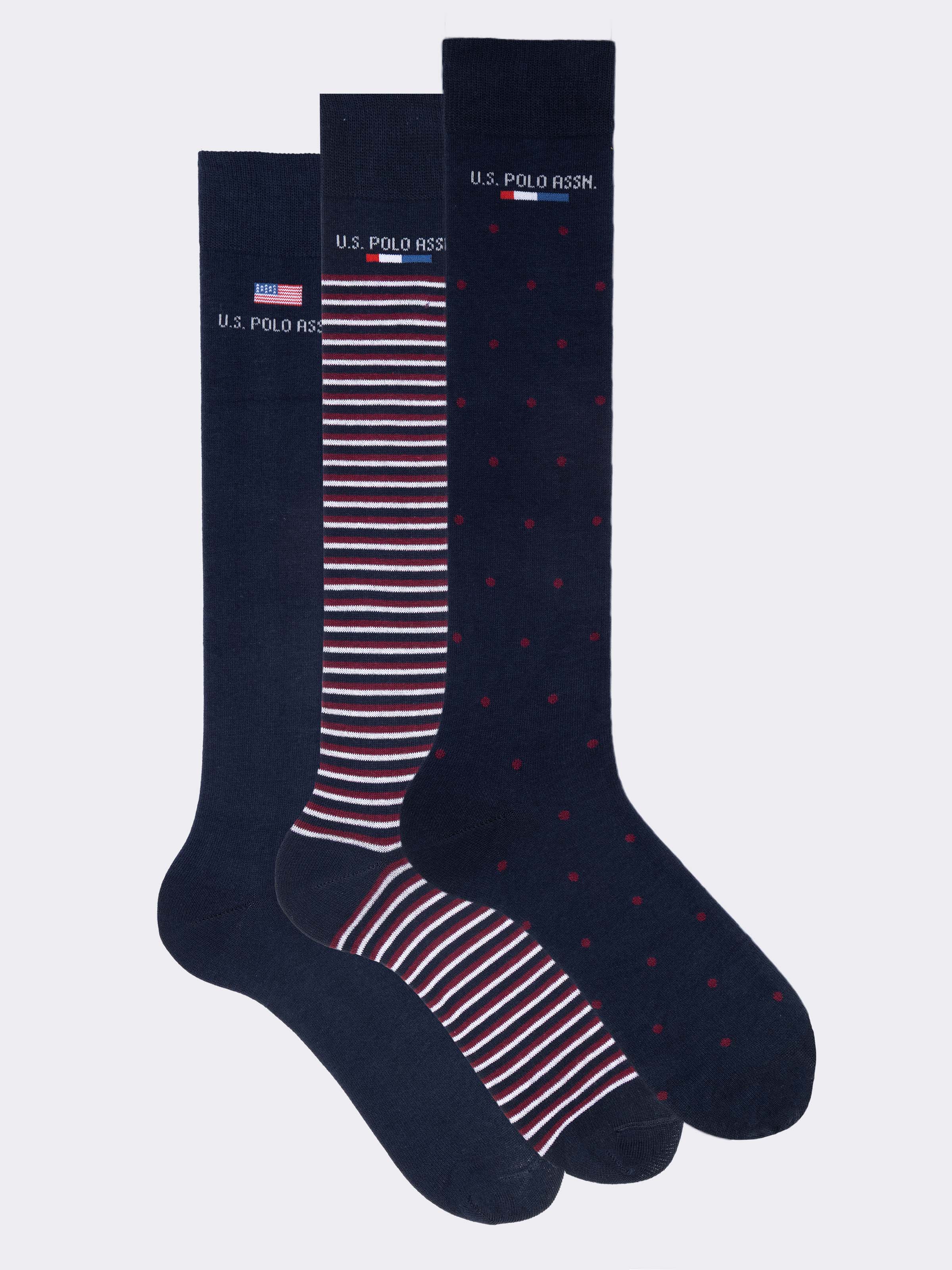 U.S. POLO ASSN. Men's Long Patterned Socks - 3 Pair box - Image 1