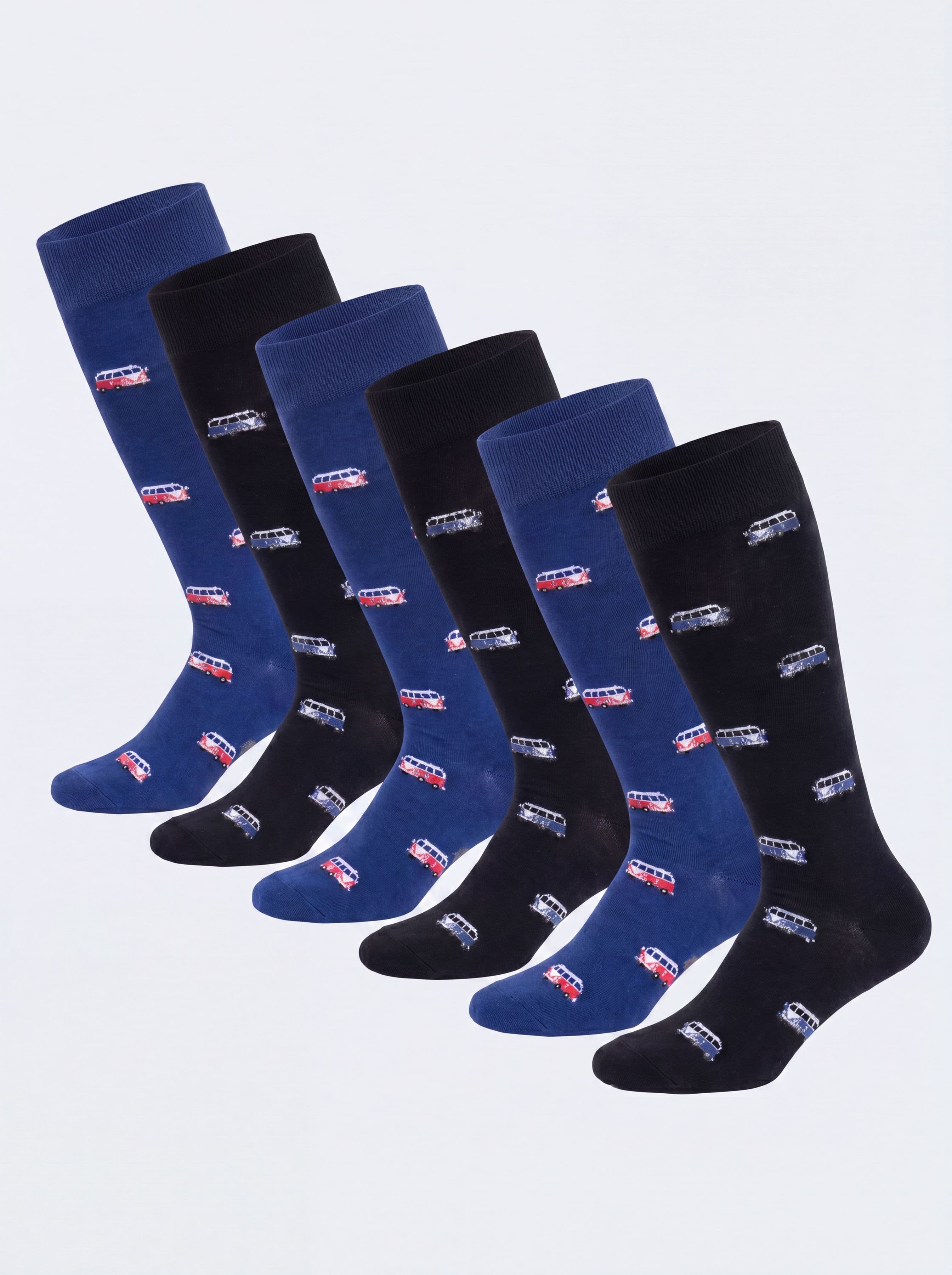 Lange Baumwollsocken mit Retro-Kleinbus-Muster - Image 1