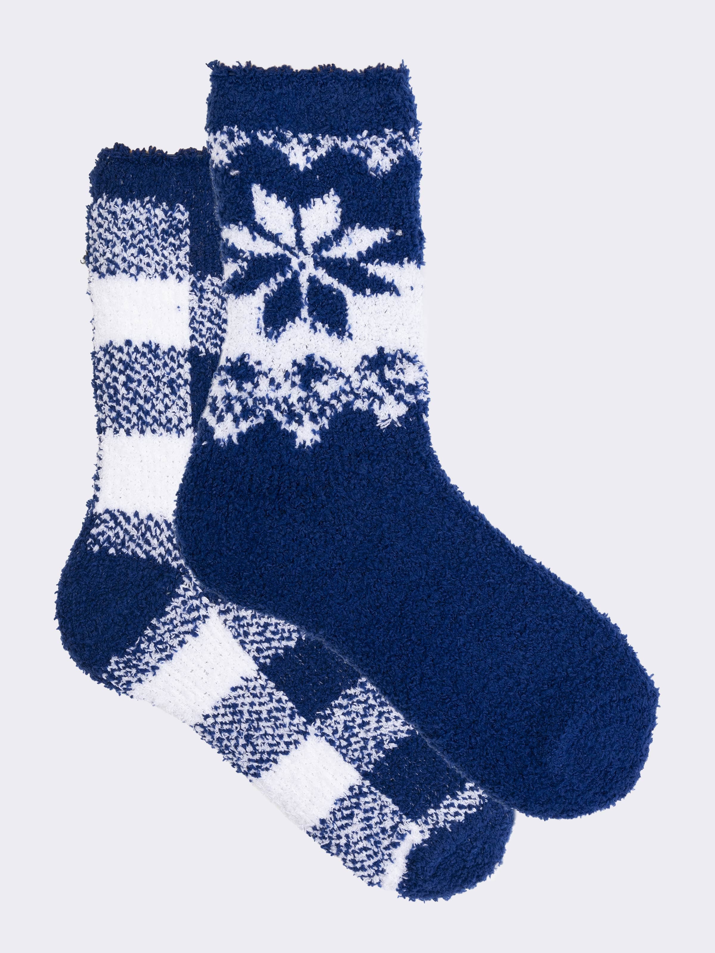 Damen Kurze Chenille-Socken mit Norwegermuster - Super Weiche Winter-Haussocken - Image 1