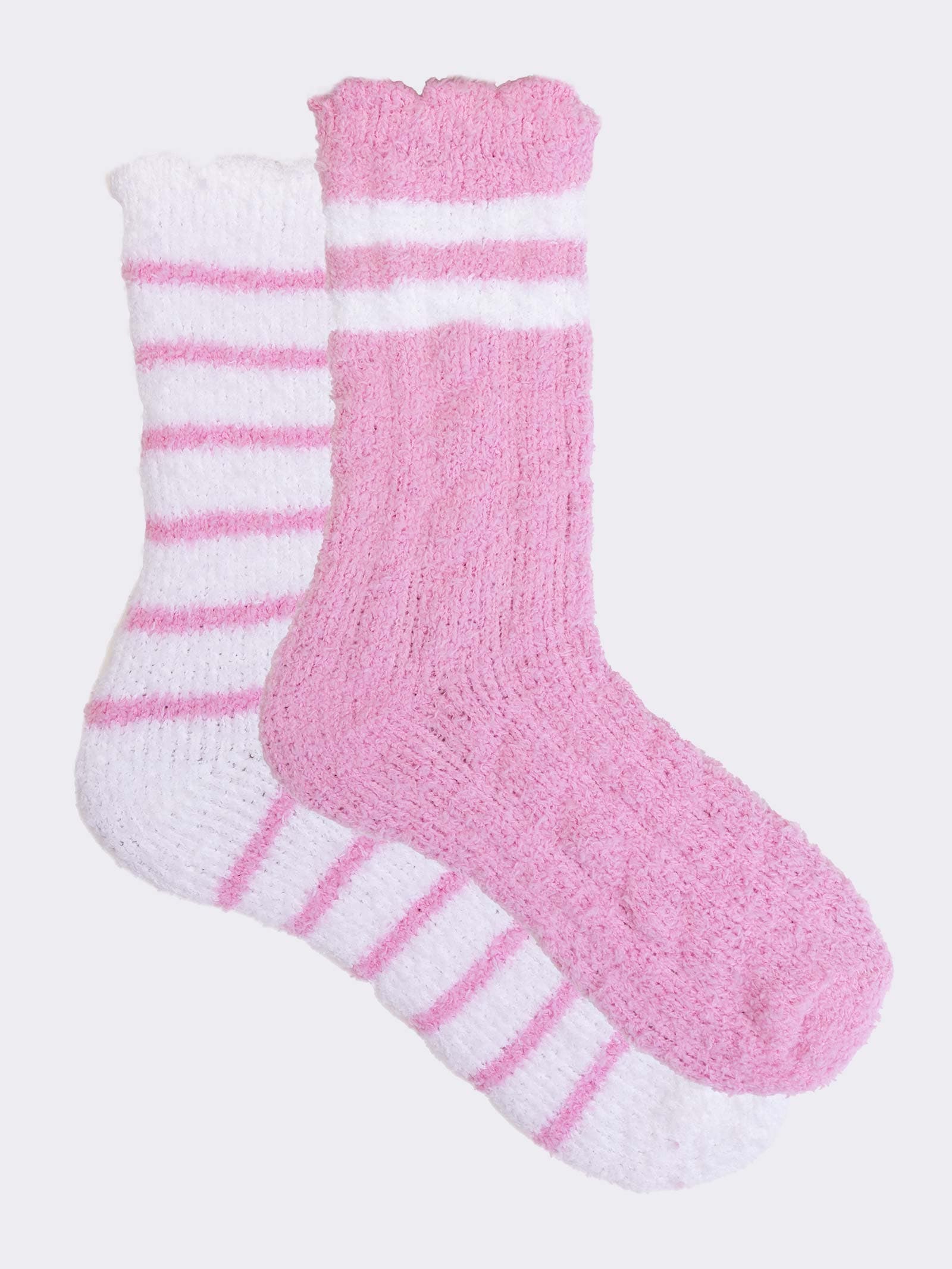 Lot de 2 Paires de Chaussettes Courtes Rayées pour Femme - Confort Maison - Image 1