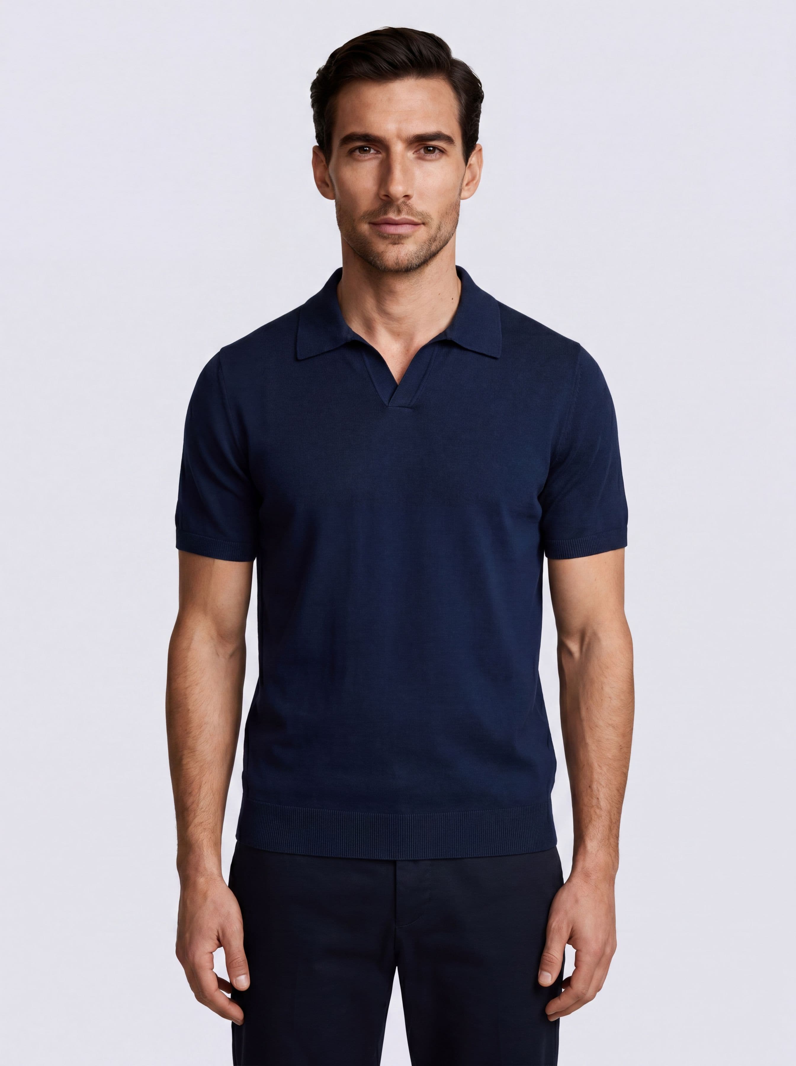 Polo Tricot Manches Courtes en Coton 100%, Made in Italy