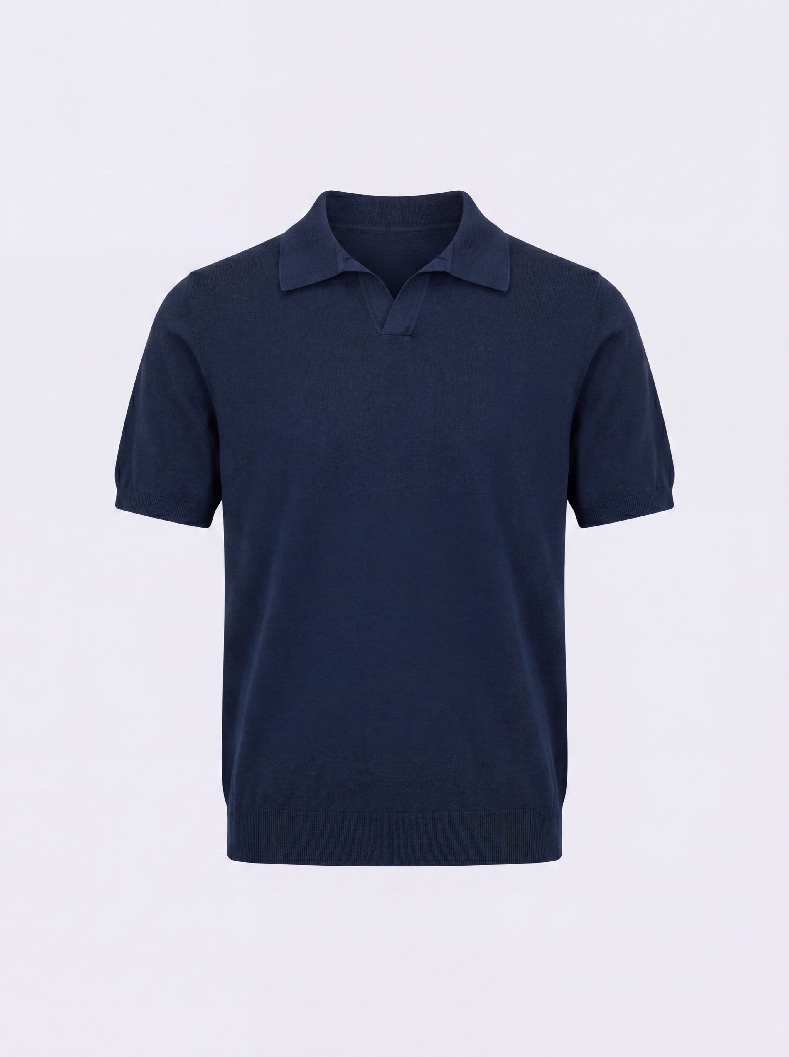 Short-Sleeve Knit Polo in 100% Cotton, Made in Italy - Image 4