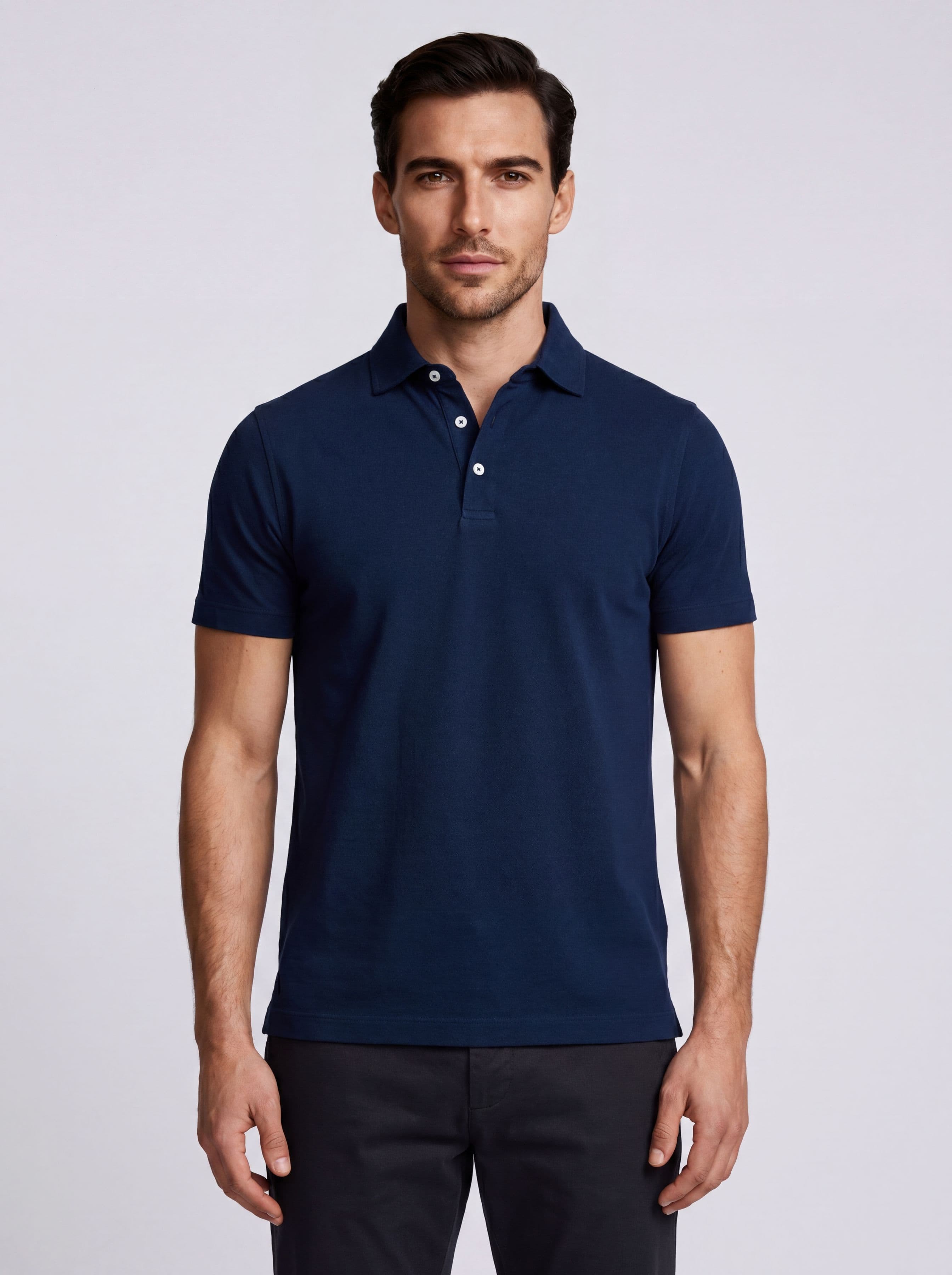 Herren Kurzarm-Poloshirt aus Baumwolle Made in Italy - Image 1