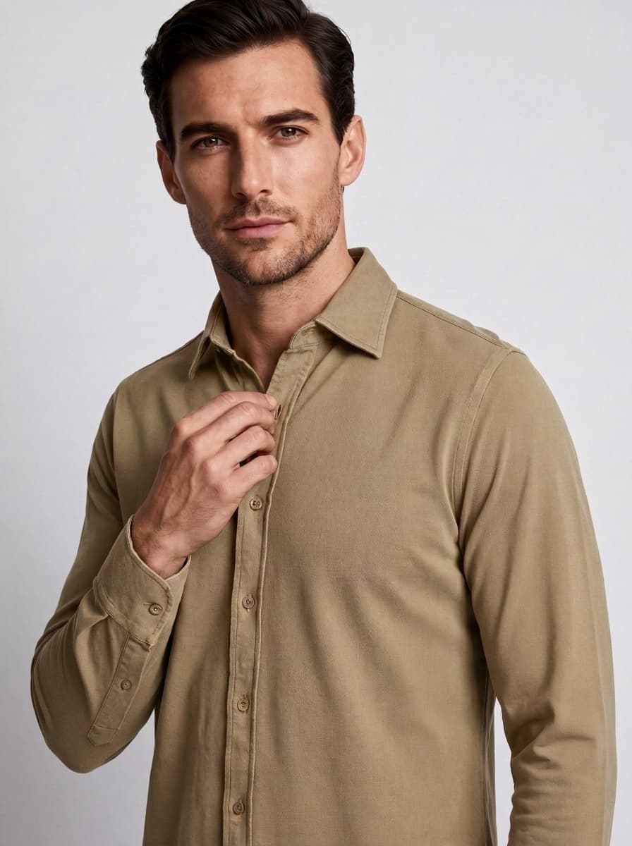 Polo Camisa de Manga Larga en Algodón 100%, Made in Italy - Image 3