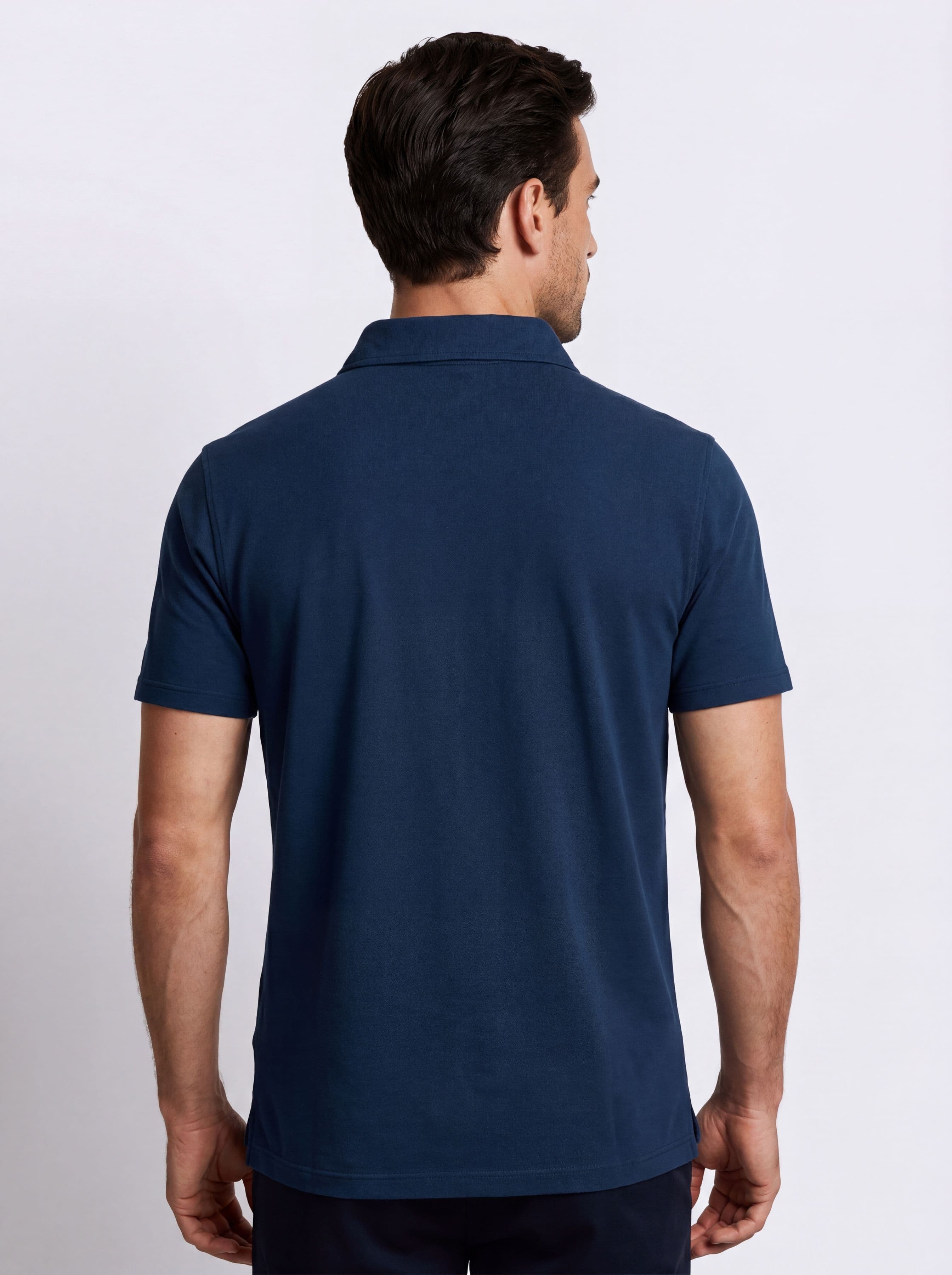 Men's Short Sleeve Piquet Stone Wash Polo Made in Italy - Image 2