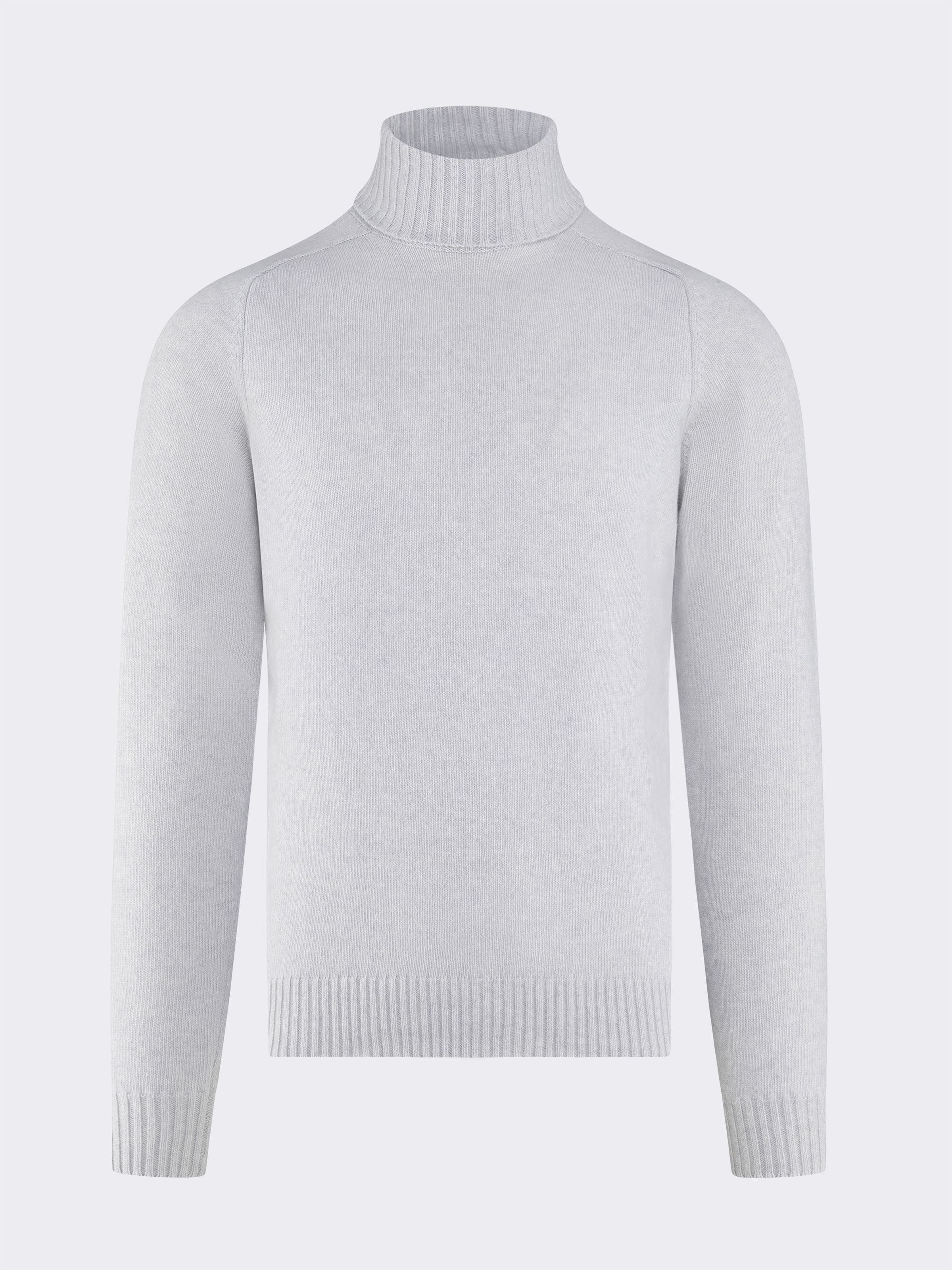 Men's long sleeve turtleneck with ribbed details in Cashmere blend - Image 4
