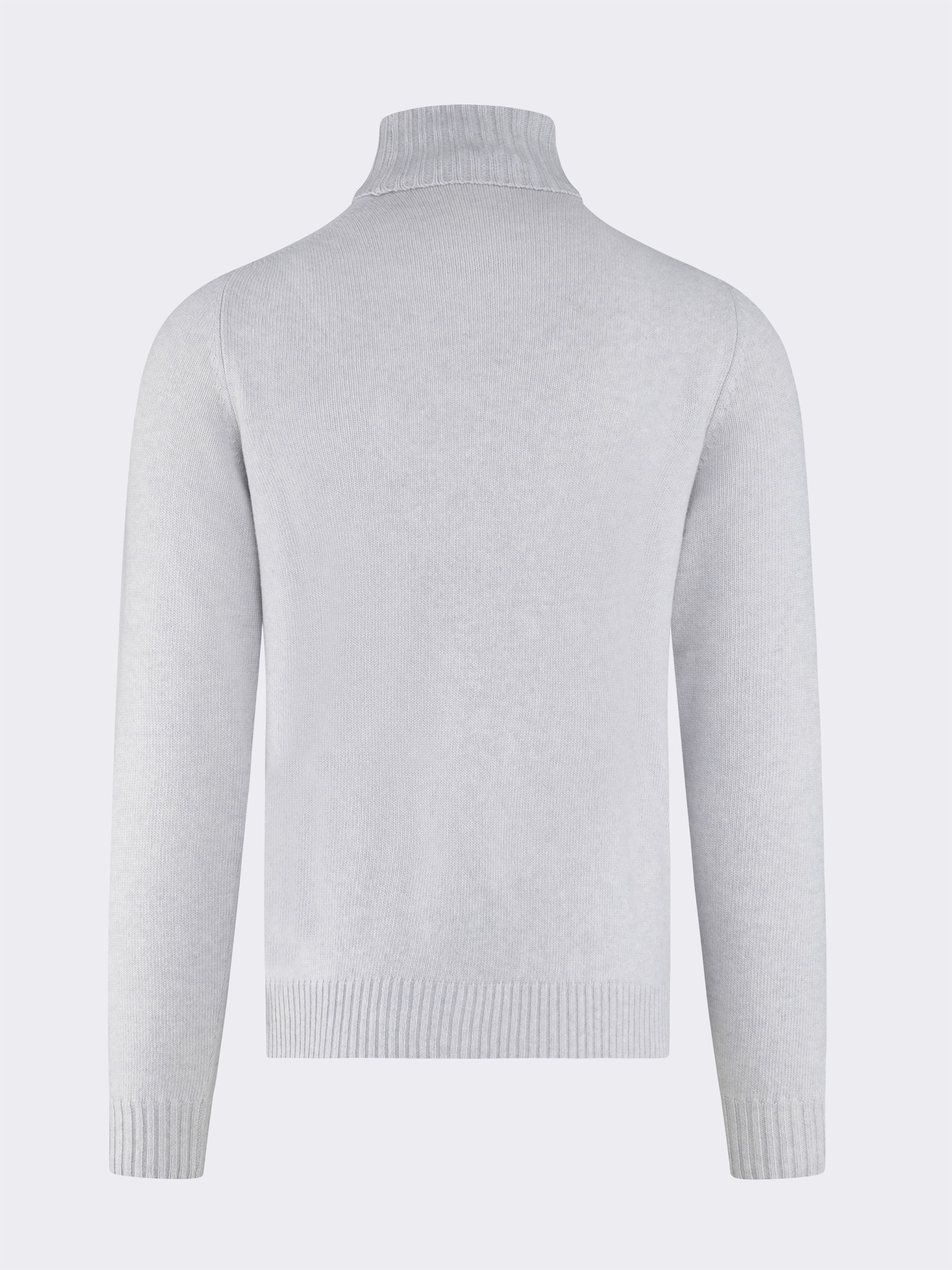 Men's long sleeve turtleneck with ribbed details in Cashmere blend - Image 5