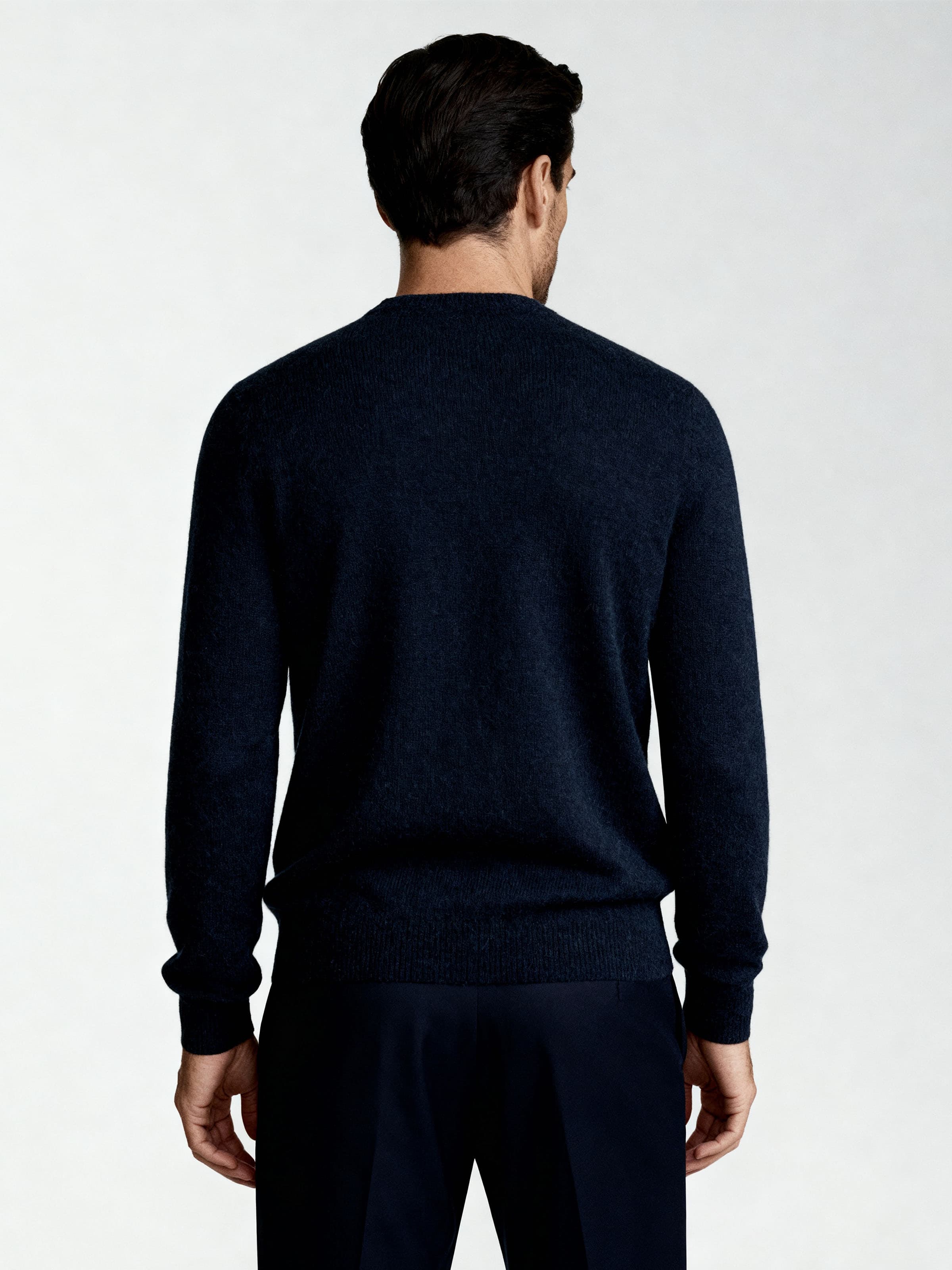 Men's Long Sleeve Crewneck in Alpaca and Wool - Image 2