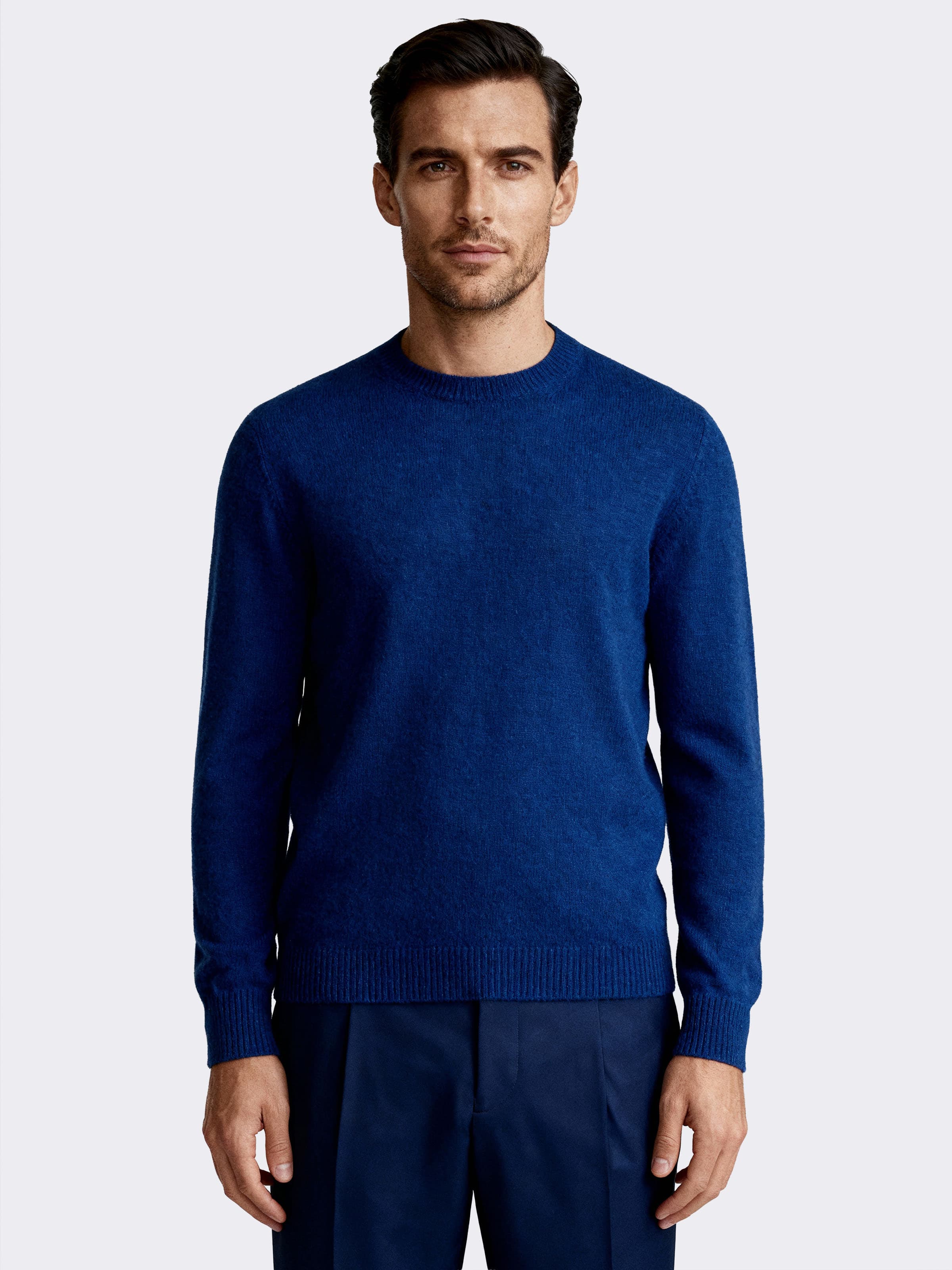 Herren Langarm-Rundhals-Pullover aus Alpaka und Wolle - Image 1