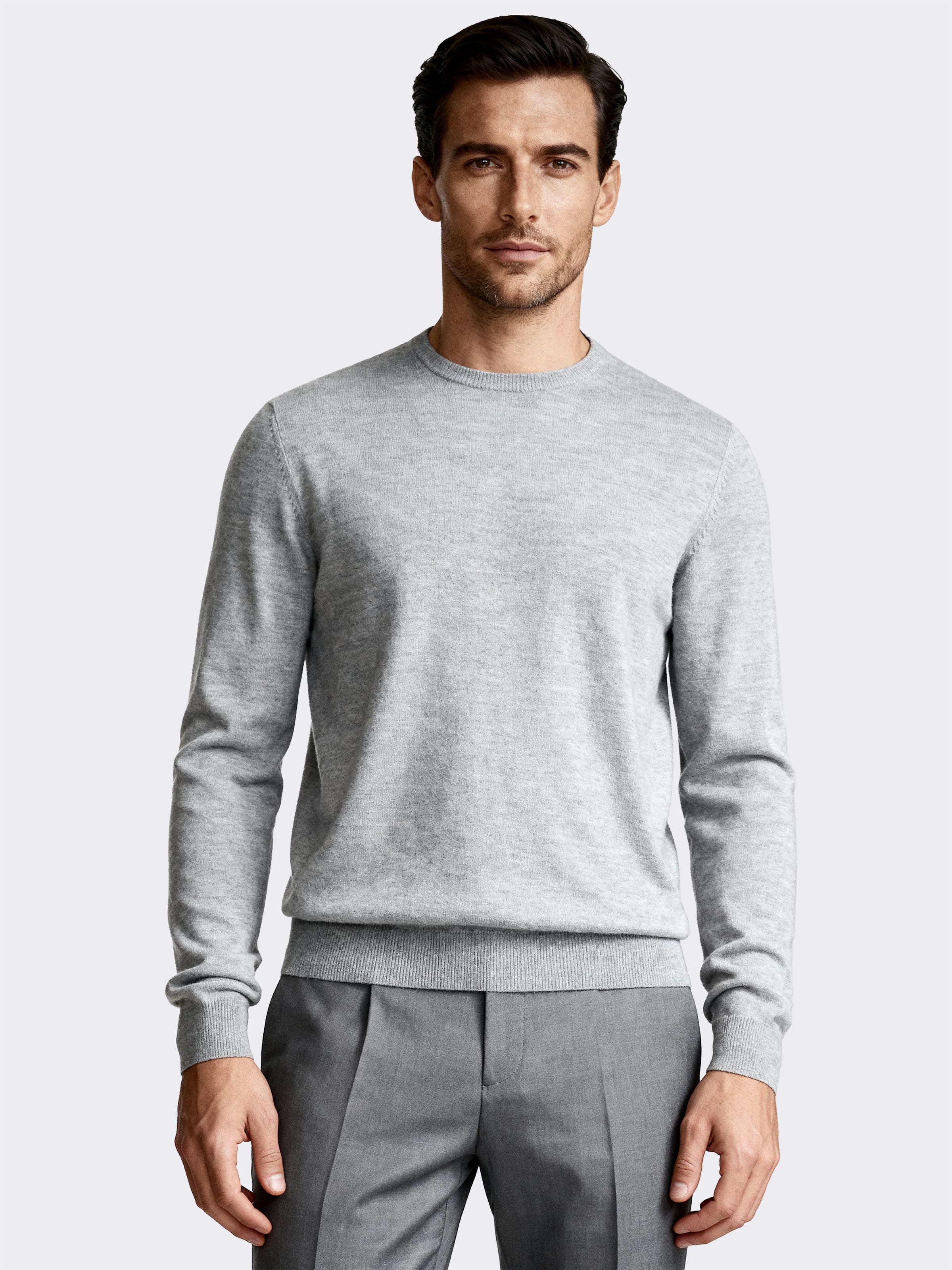 Herren Rundhals-Pullover 100% Merinowolle - Made in Italy - Image 1