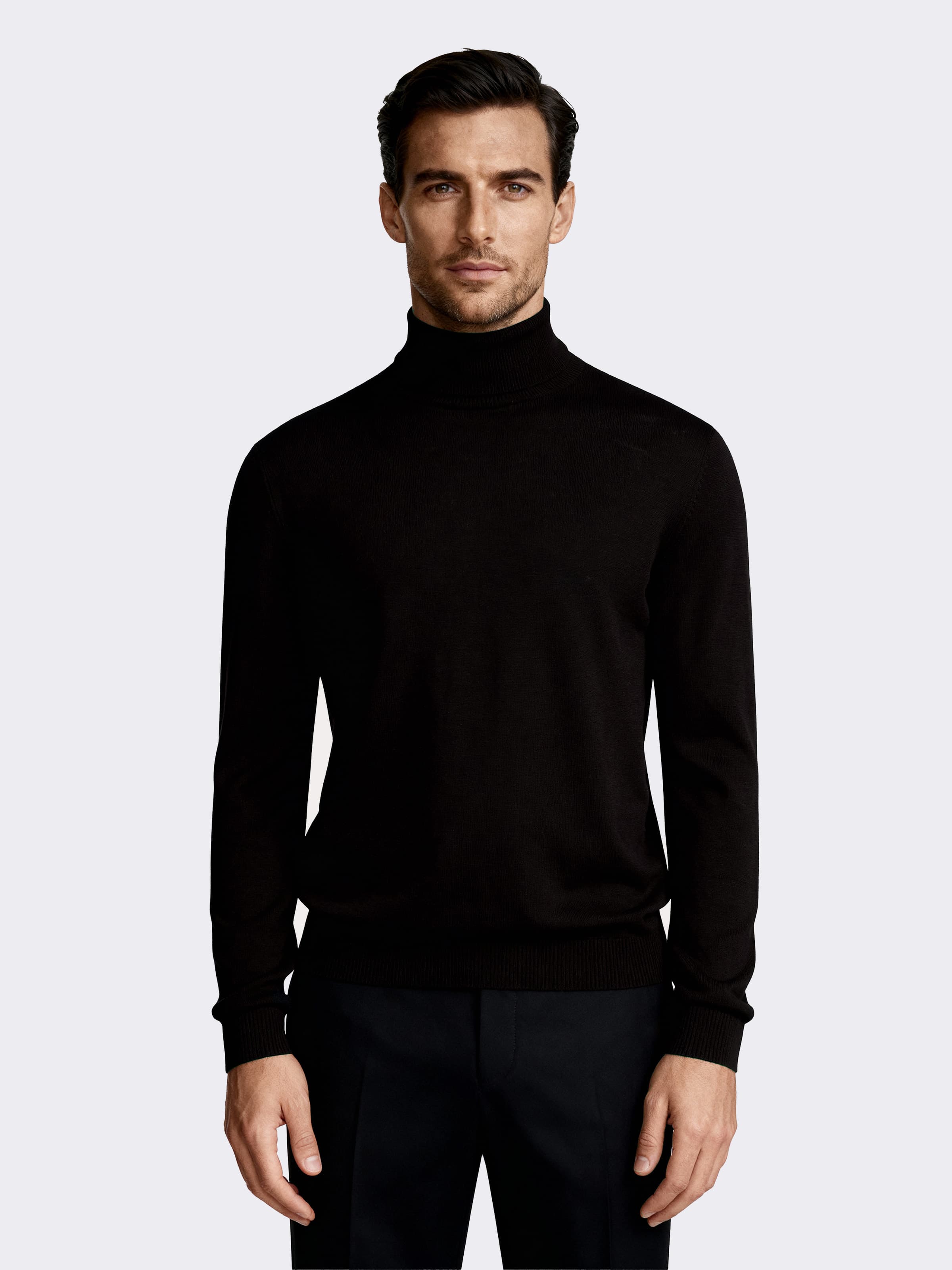 Herren Rollkragenpullover langarm aus 100% Merinowolle - Image 1