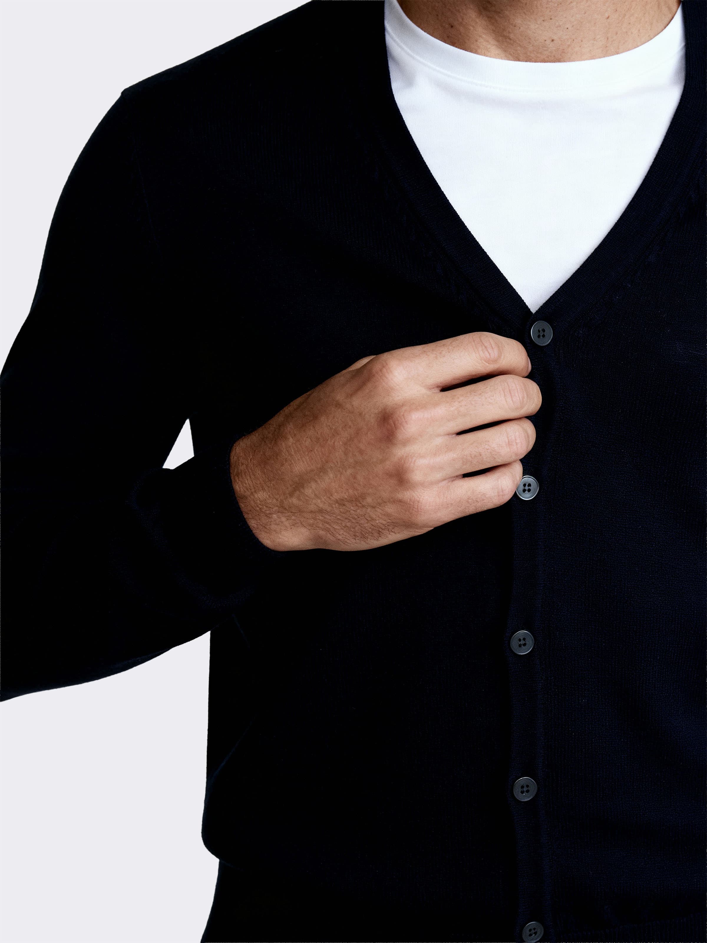 Herren-Cardigan mit Knöpfen Langarm aus 100% Wolle - Image 3