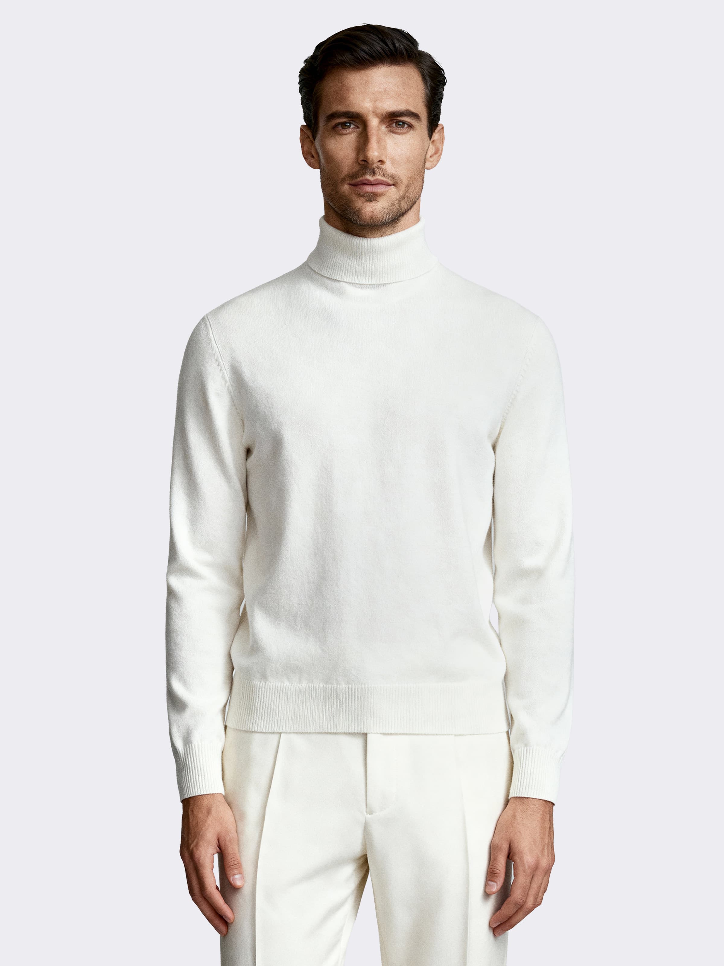 col roulé homme manches longues en 100% Cachemire