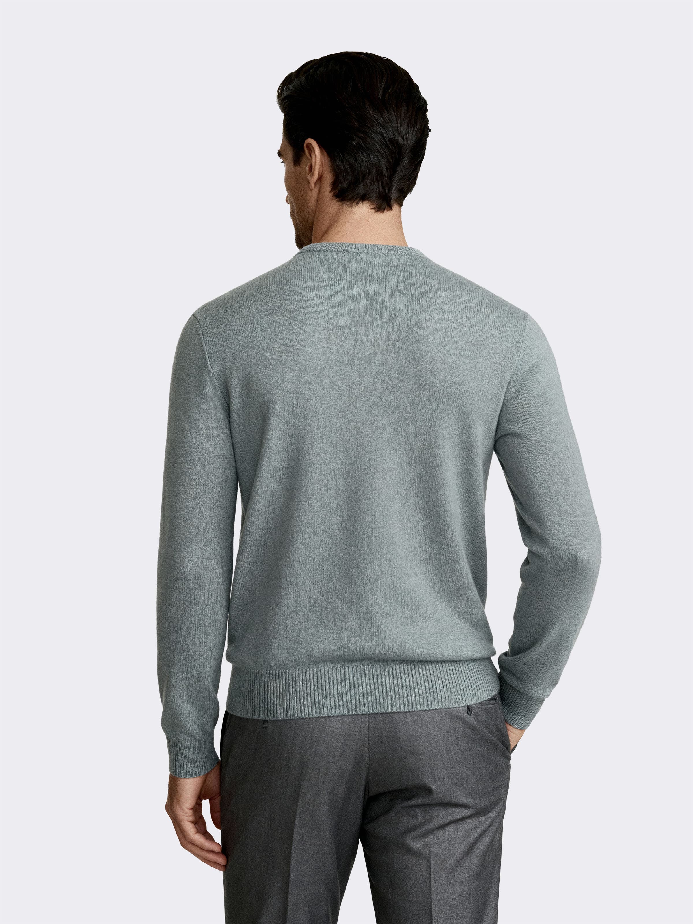 Jersey cuello redondo hombre manga larga en 100% Cashmere - Image 2