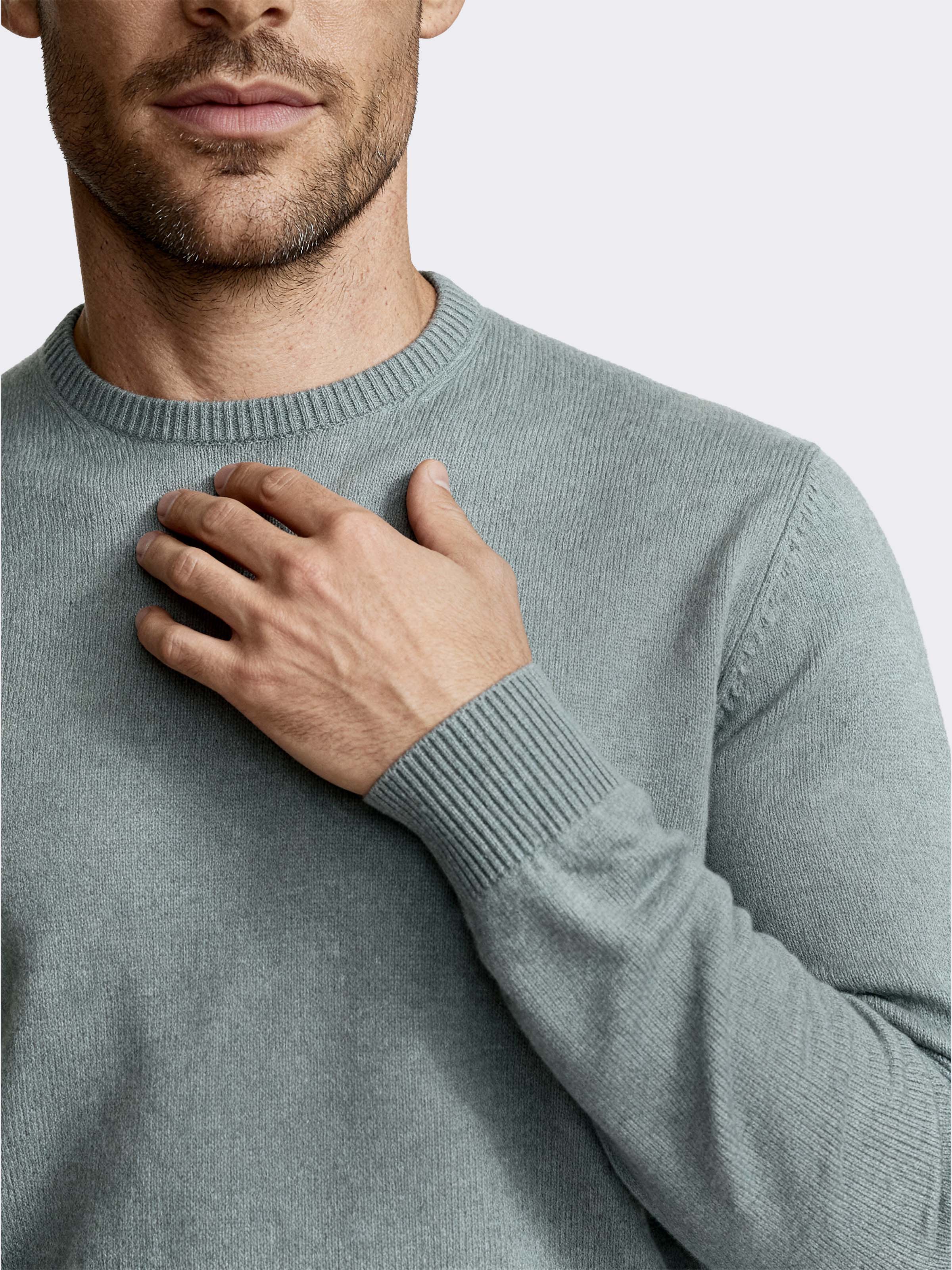 Jersey cuello redondo hombre manga larga en 100% Cashmere - Image 3