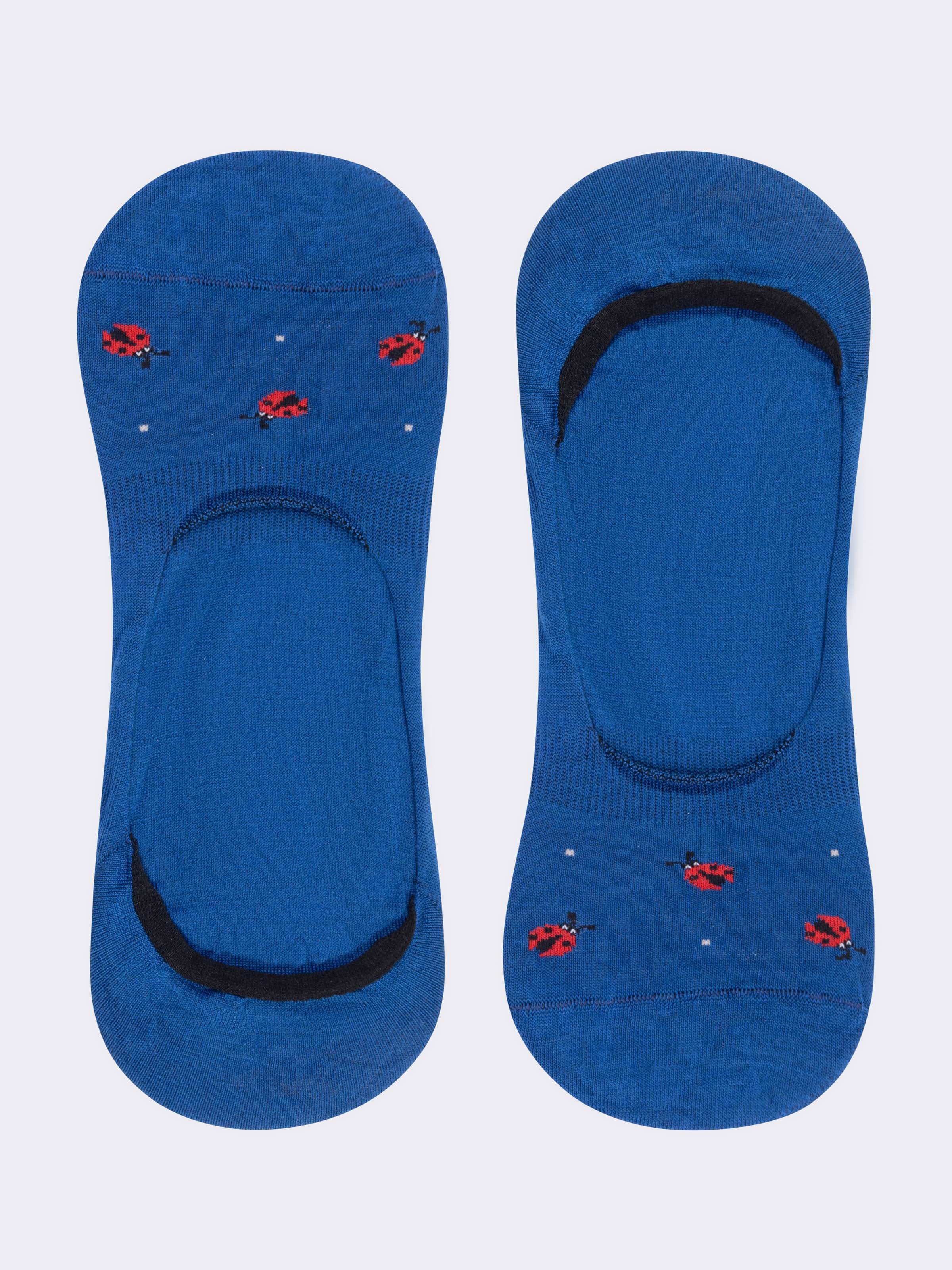 3 Pairs Men's Patterned No-Show Socks in Fresh Cotton - Image 5