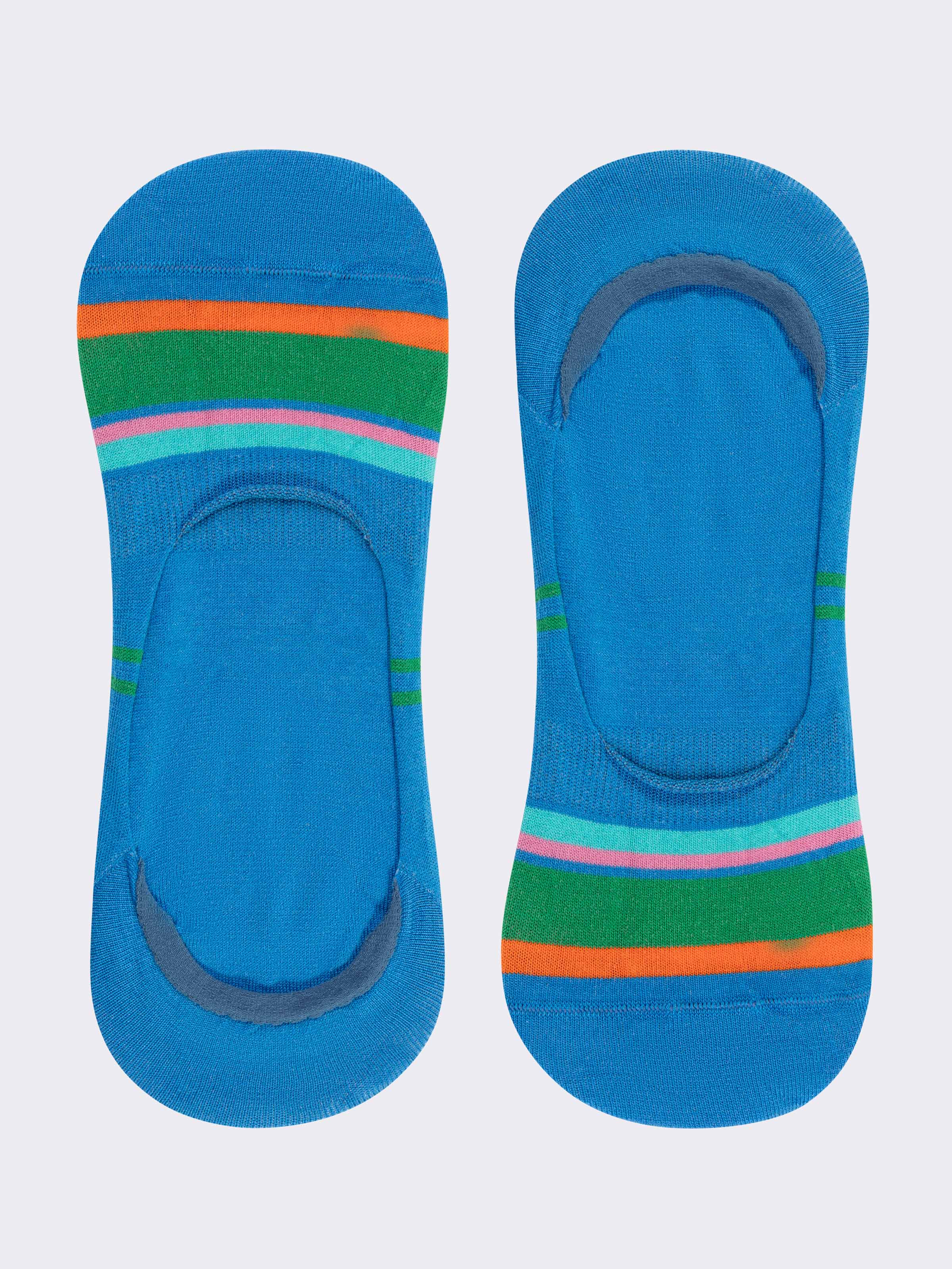 3 Pairs Men's Patterned No-Show Socks in Fresh Cotton - Image 4