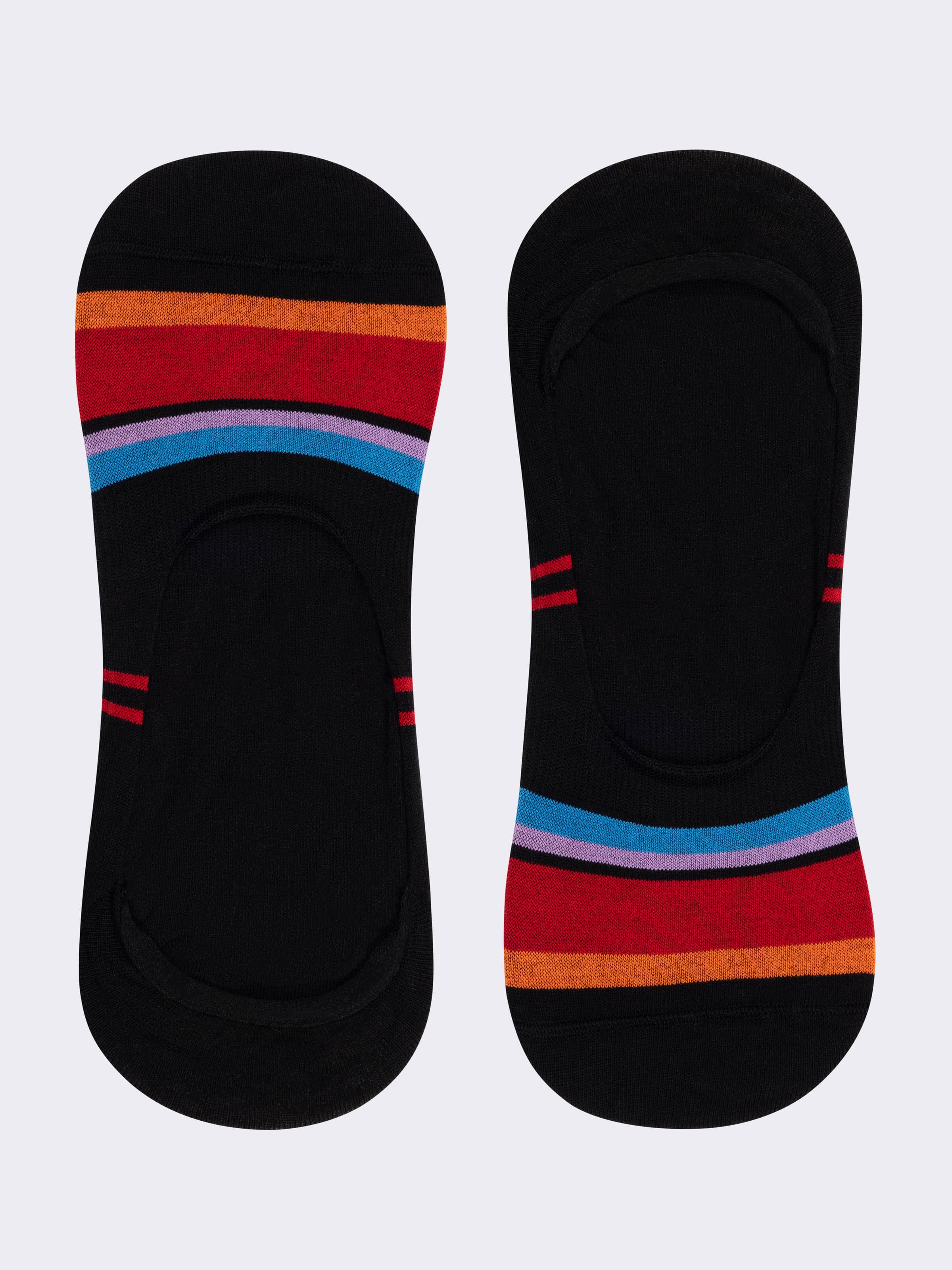 3 Pairs Men's Patterned No-Show Socks in Fresh Cotton - Image 5