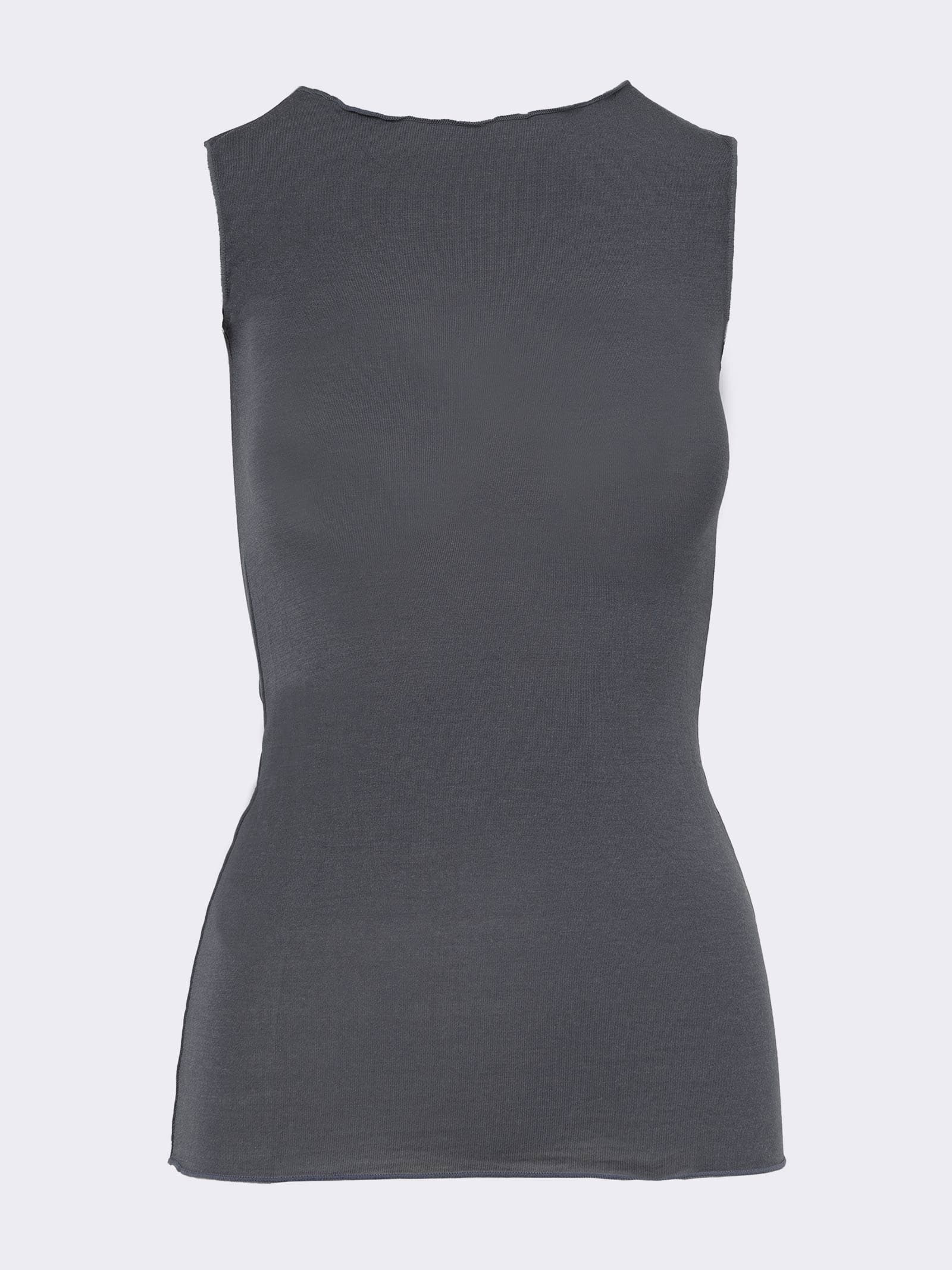 Damen-Rundhalsshirt ohne Ärmel aus Kaschmir – Elegante und warme Unterwäsche - Image 4