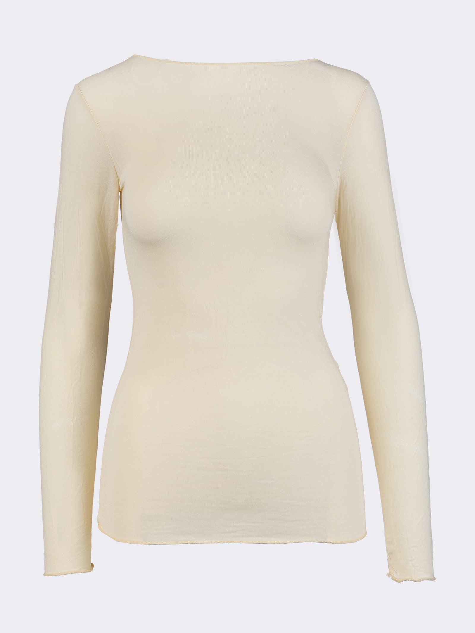 Camiseta Interior de Mujer de Manga Larga en Cachemir y Modal con Cuello Barco - Elegante y Cálida - Image 2